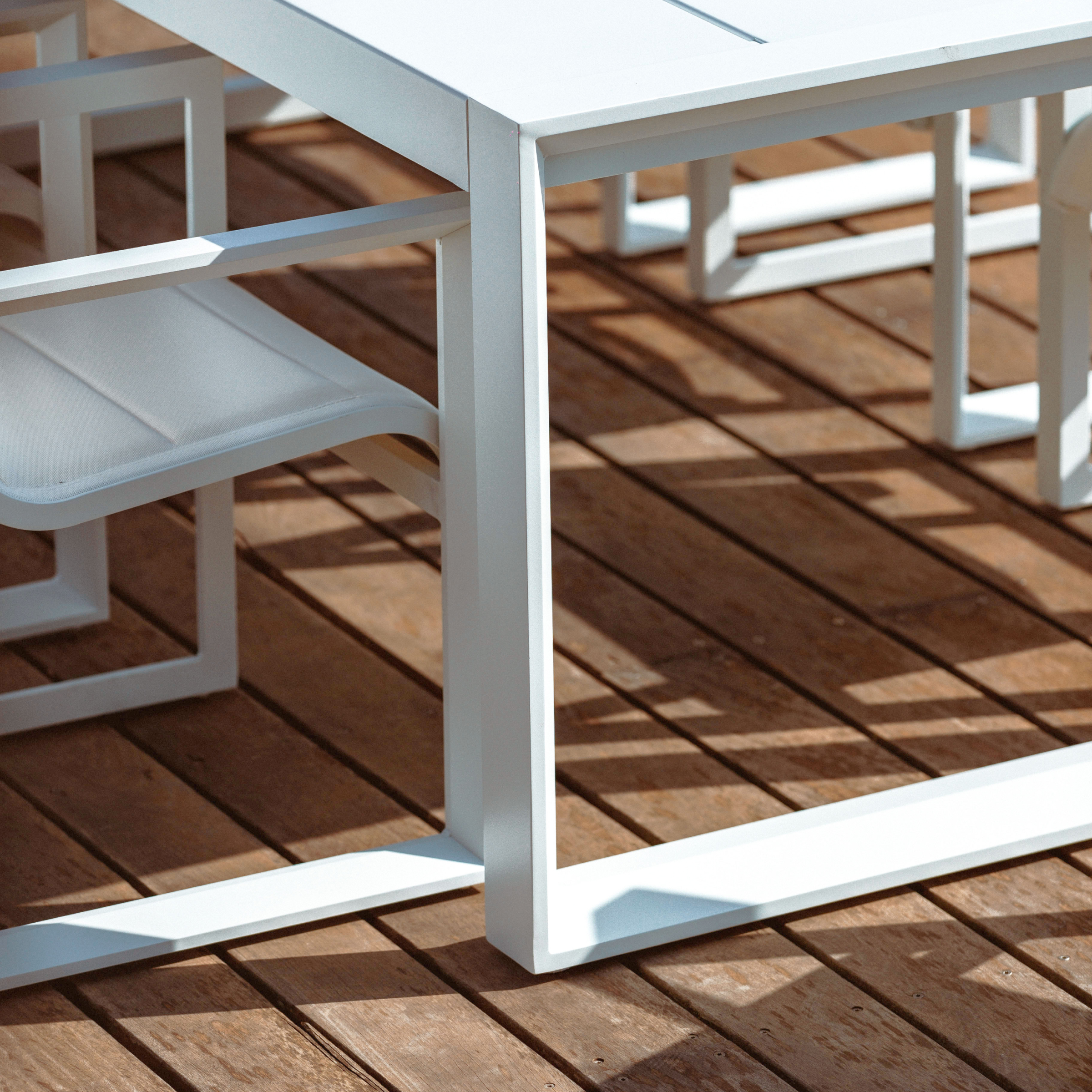 Table de jardin rectangulaire aluminium 10 places (240 x 118 cm) Elba Blanc