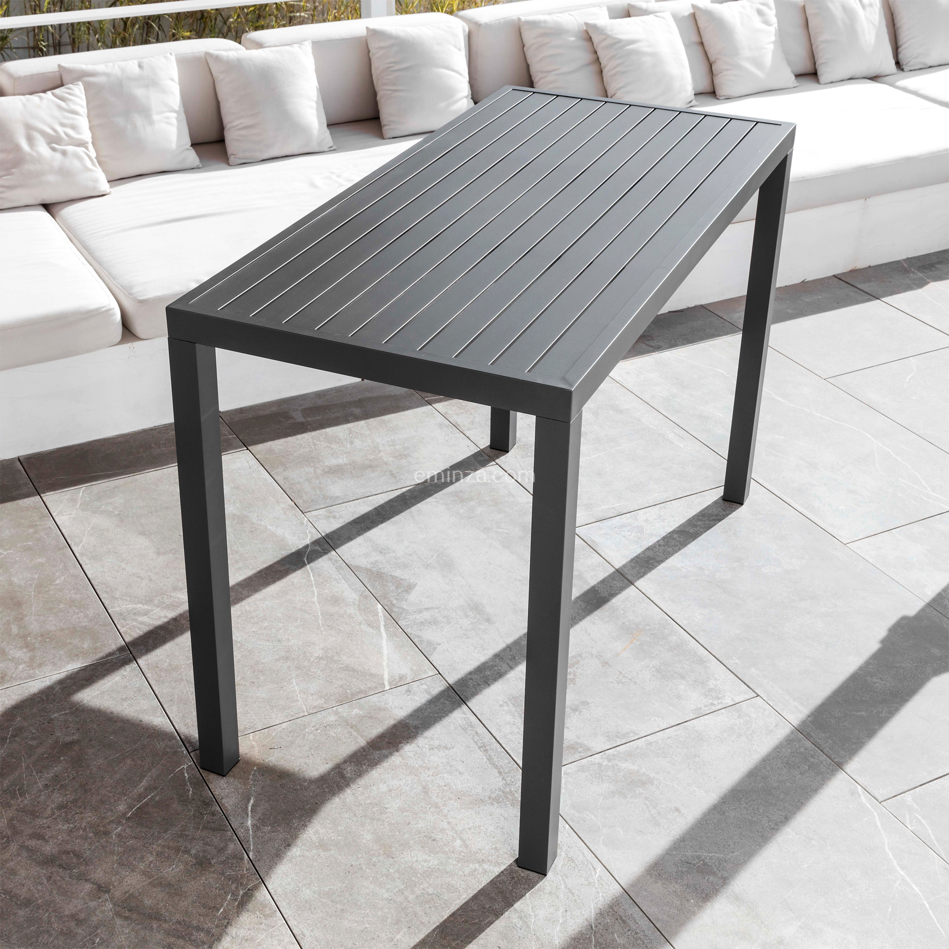Table de jardin haute en aluminium 6 places (160 x H105 cm) Murano Gris anthracite