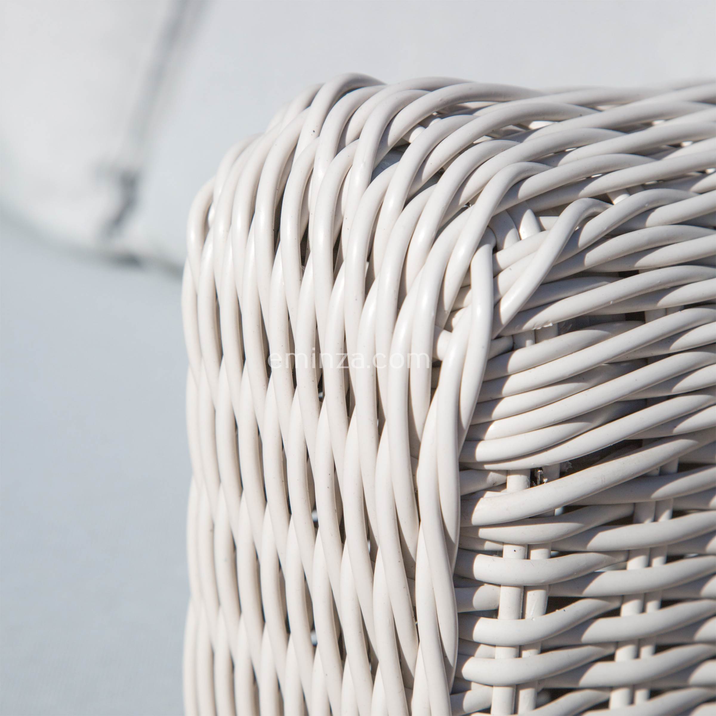 Salon de jardin en résine tressée 7 places 5 pcs Calvi Blanc et gris clair