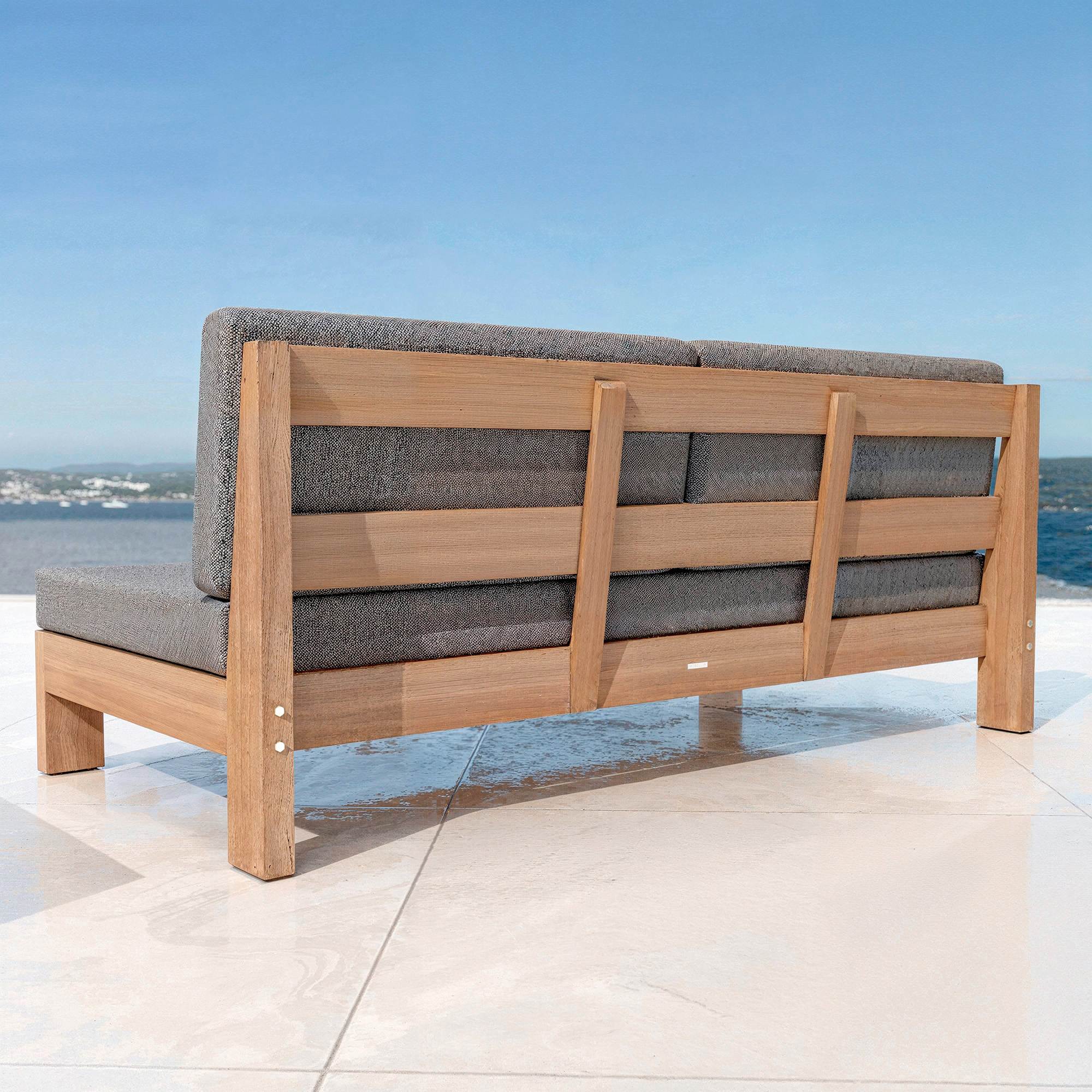 Salon de jardin en bois d'acacia 8 places 5 pcs Borneo Gris anthracite