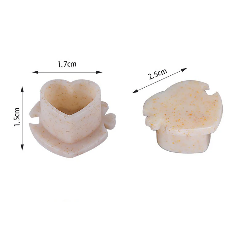 PEACH Umweltfreundliche biologisch abbaubare Herz-Tattoo-Farbkappen – Einweg-Silikon-Milchkappen mit Standfuß