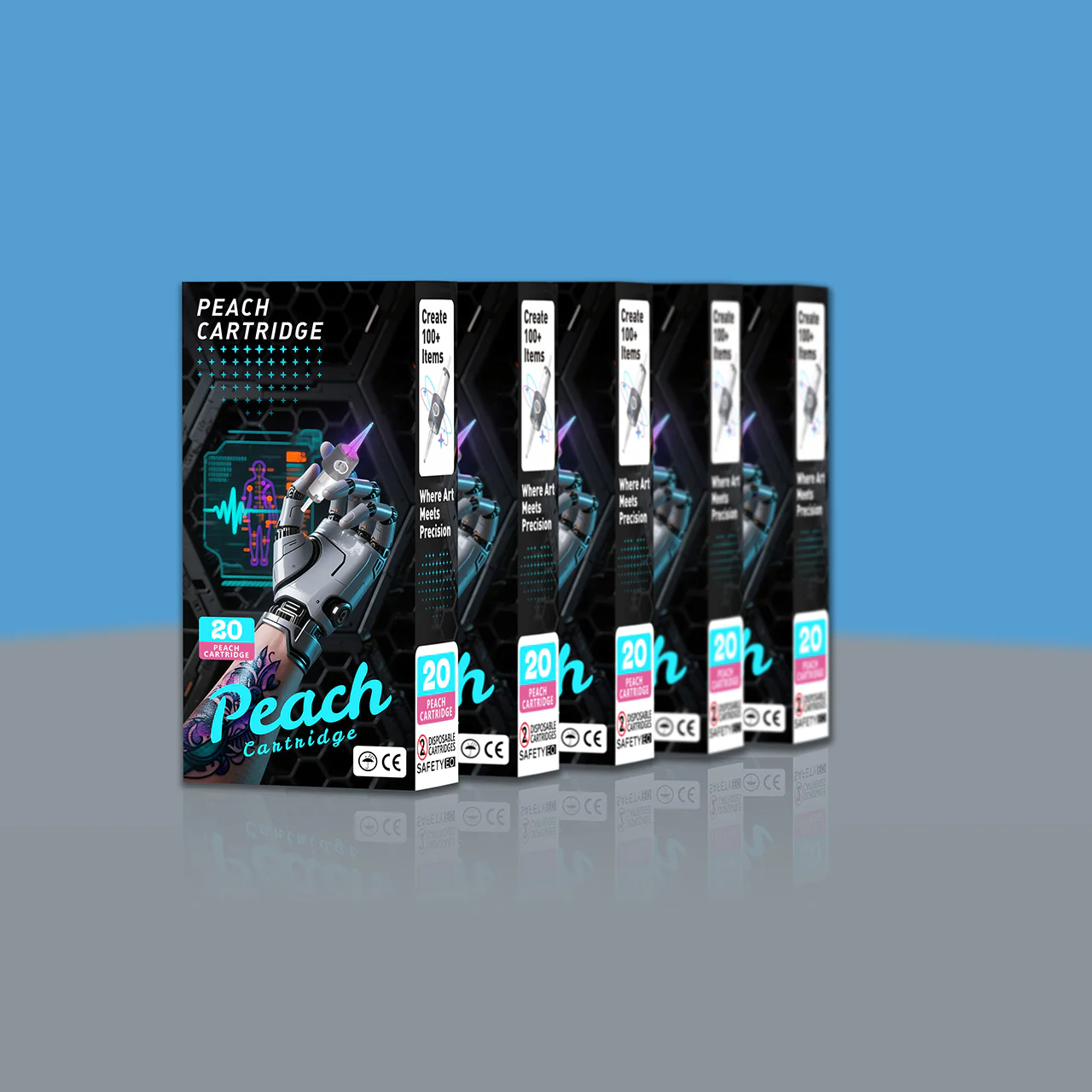 PEACH-COG Tattoo-Kartuschennadeln | Weiß-Grau, Hochpräzise