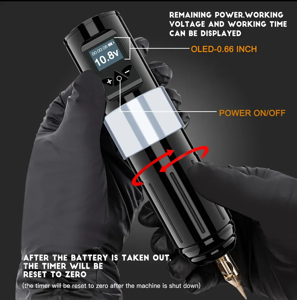 Premium-Motor Kabelloser Tattoo-Stift – Wiederaufladbare Tattoo-Maschine mit 8–10 Stunden Betriebszeit