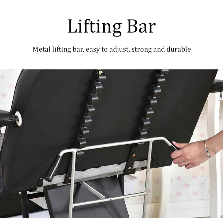 PEACH Schwarzer/Weißer Tattoo-Stuhl – Tattoo-Liege für Künstler – Tattoo-Recliner – Tattoo-Bett – Tattoo-Ausrüstung