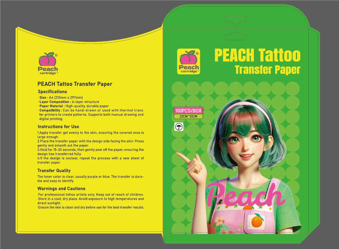 PEACH Tattoo Transferpapier – Hochwertiges, langlebiges A4-Transferpapier für präzises Tätowieren