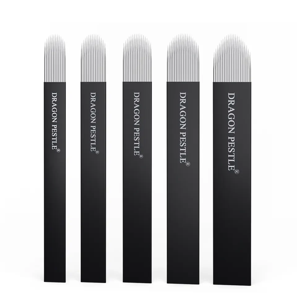 18U 0,15 mm Micro Permanent Make-up Augenbrauen-Tattoo-Klinge – Microblading-Nadeln für 3D-Sticktechnik mit manuellem Tattoo-Stift