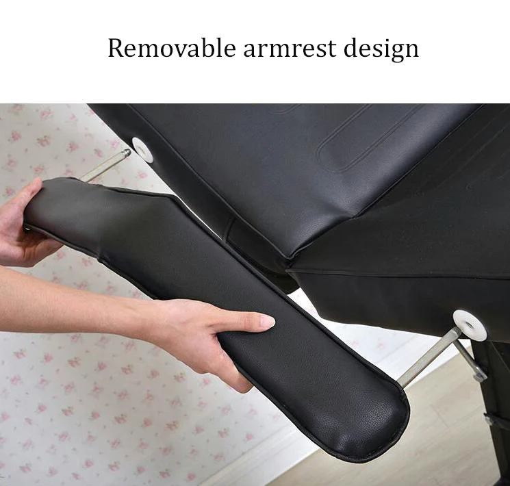 PEACH Schwarzer/Weißer Tattoo-Stuhl – Tattoo-Liege für Künstler – Tattoo-Recliner – Tattoo-Bett – Tattoo-Ausrüstung