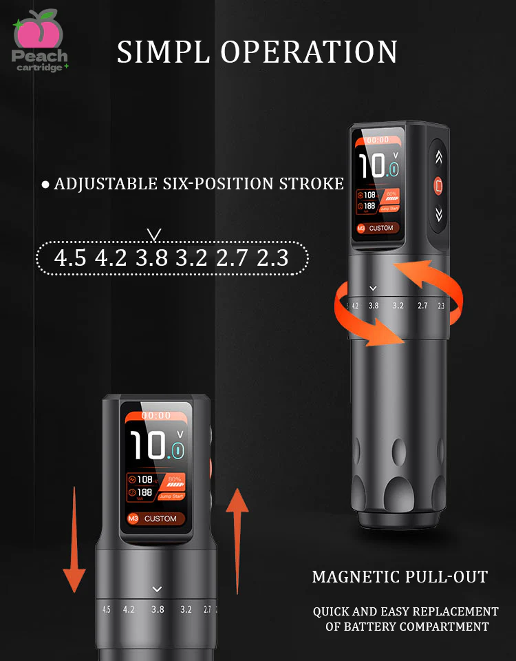 PEACH Modelle Magnetische Tattoo-Pen Hochwertige Tattoo-Werkzeuge Professionelle Intelligente Digitalanzeige Kabellose Tattoo-Maschine