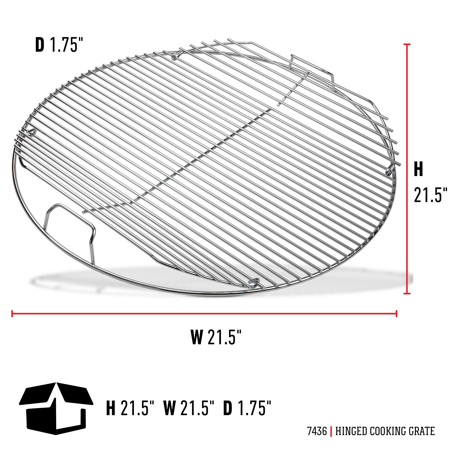 Weber 22'' Kettle Hinged 21.5-in x 21.5-in Round Plated steel Cooking grate