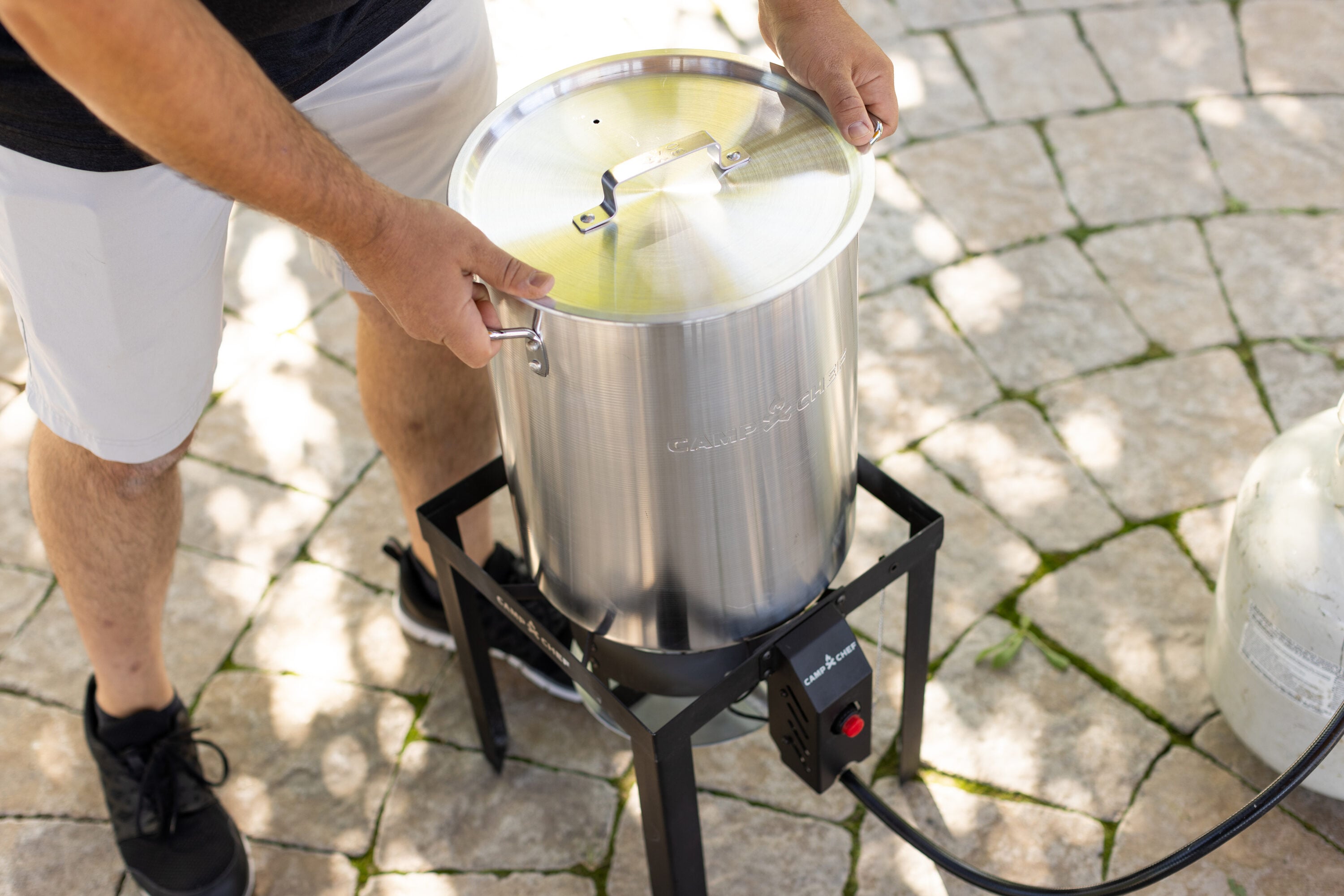 Camp Chef 30-qt Boil Pot and 10-qt Fry Pot with 1 -Burner Propane Electronic Stainless steel Jet cooker