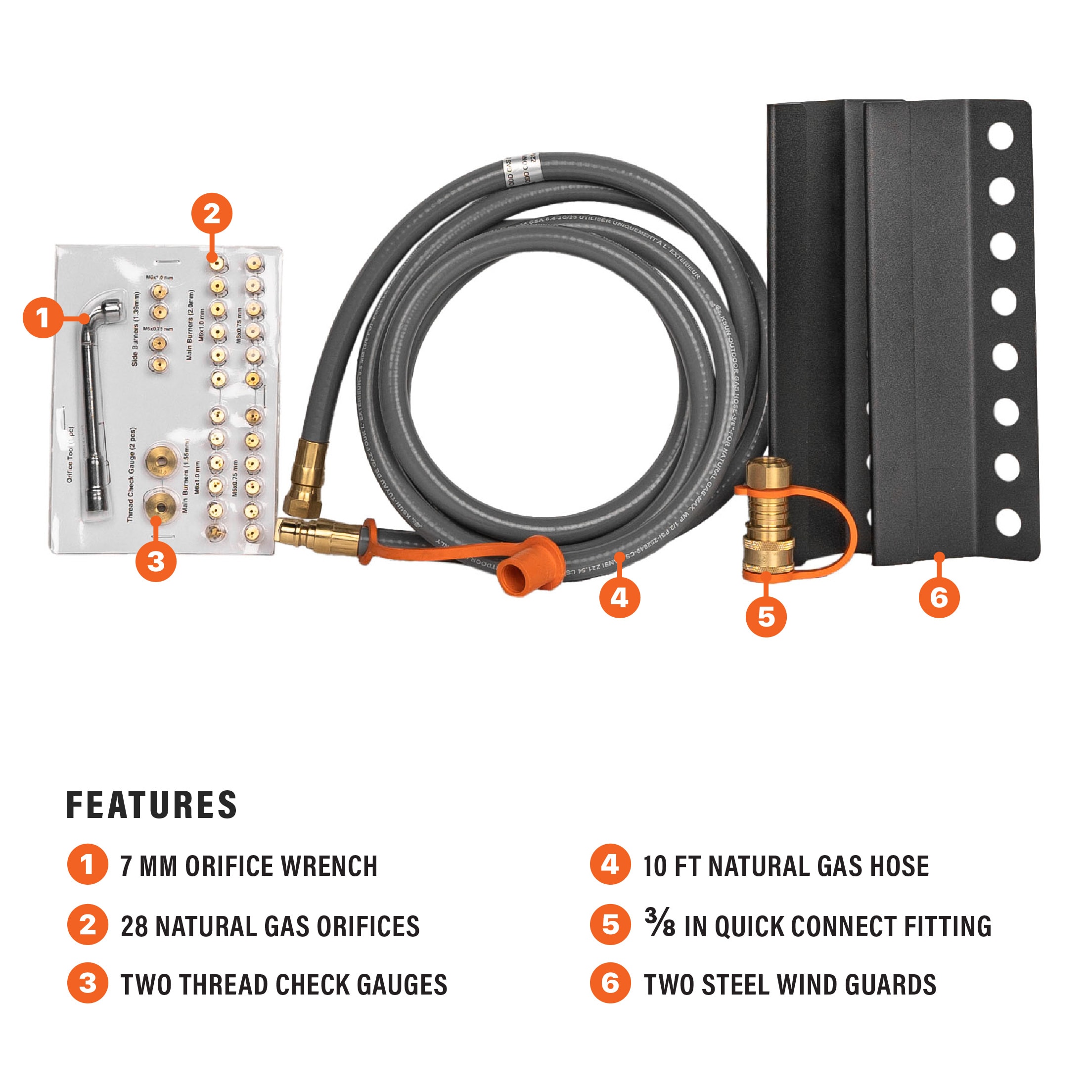 Blackstone Standard and Omnivore Compatible 3/8-in Rubber Natural gas conversion kit
