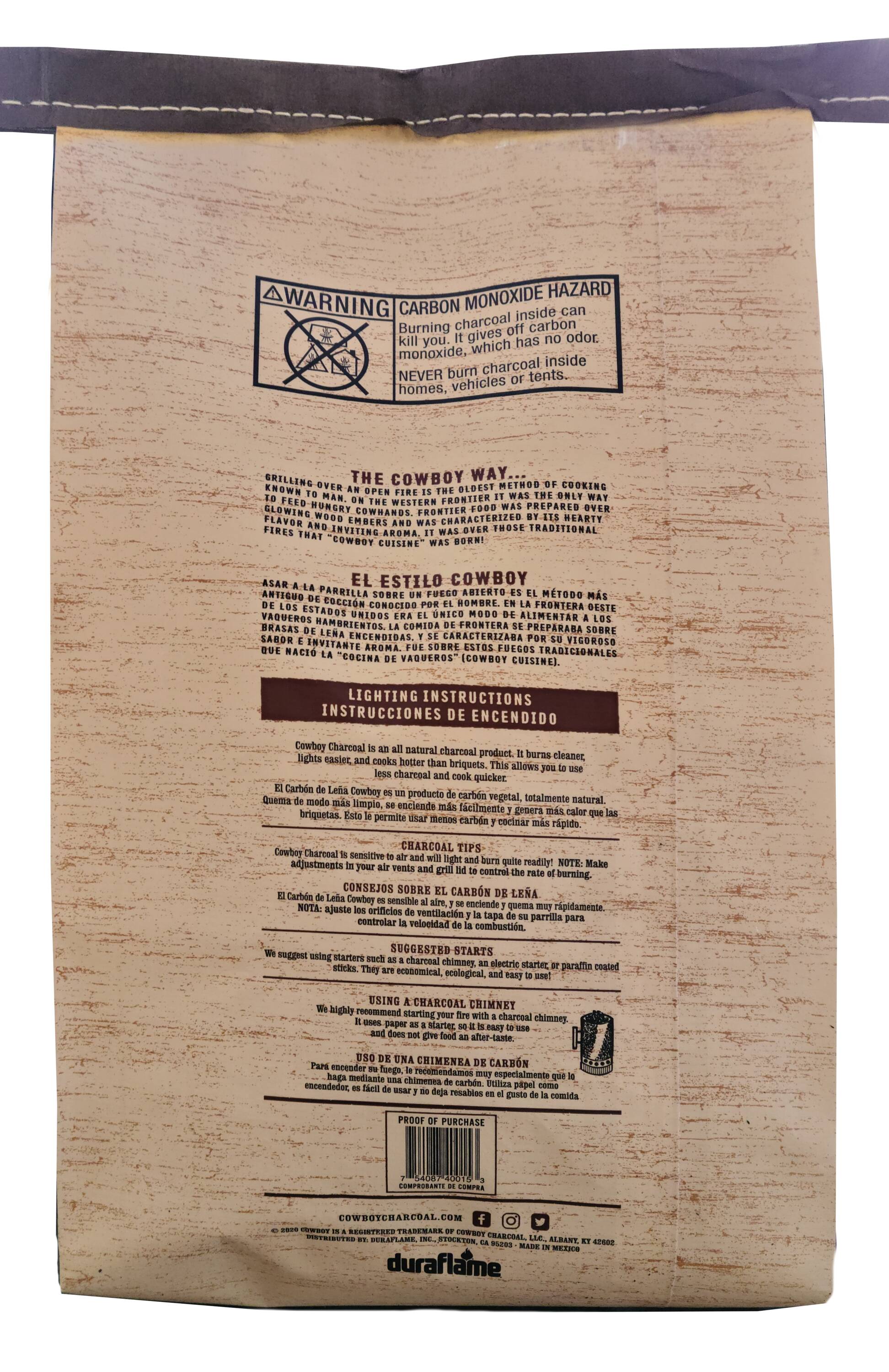 Cowboy Charcoal 15 Pound(s) Hardwood Lump charcoal