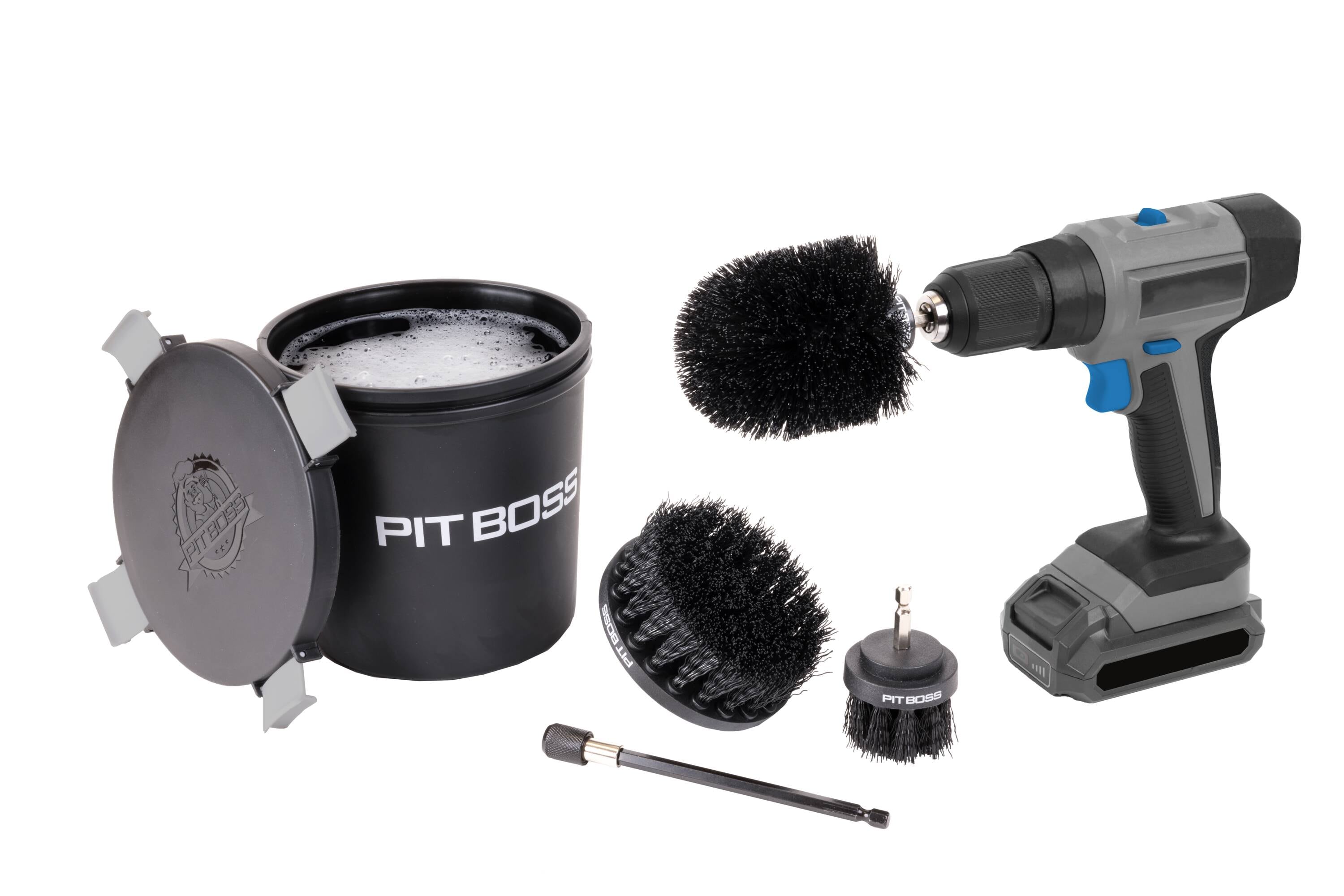 Pit Boss Pro Series Drill Attachment Cleaning Kit Rubber Grill brush replacement head with 3-in