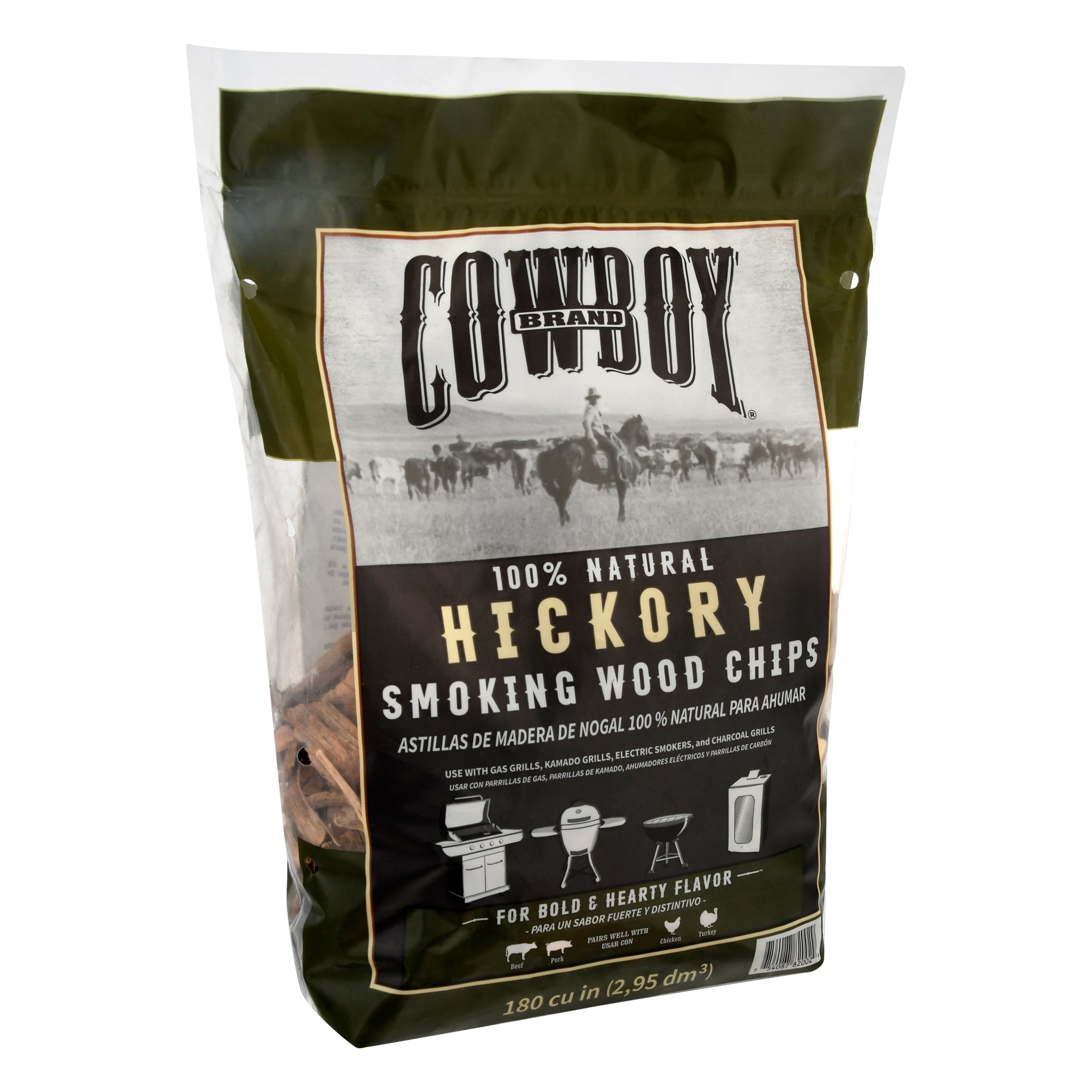 Cowboy Charcoal Hickory 180 Cubic inch(es) Wood chips