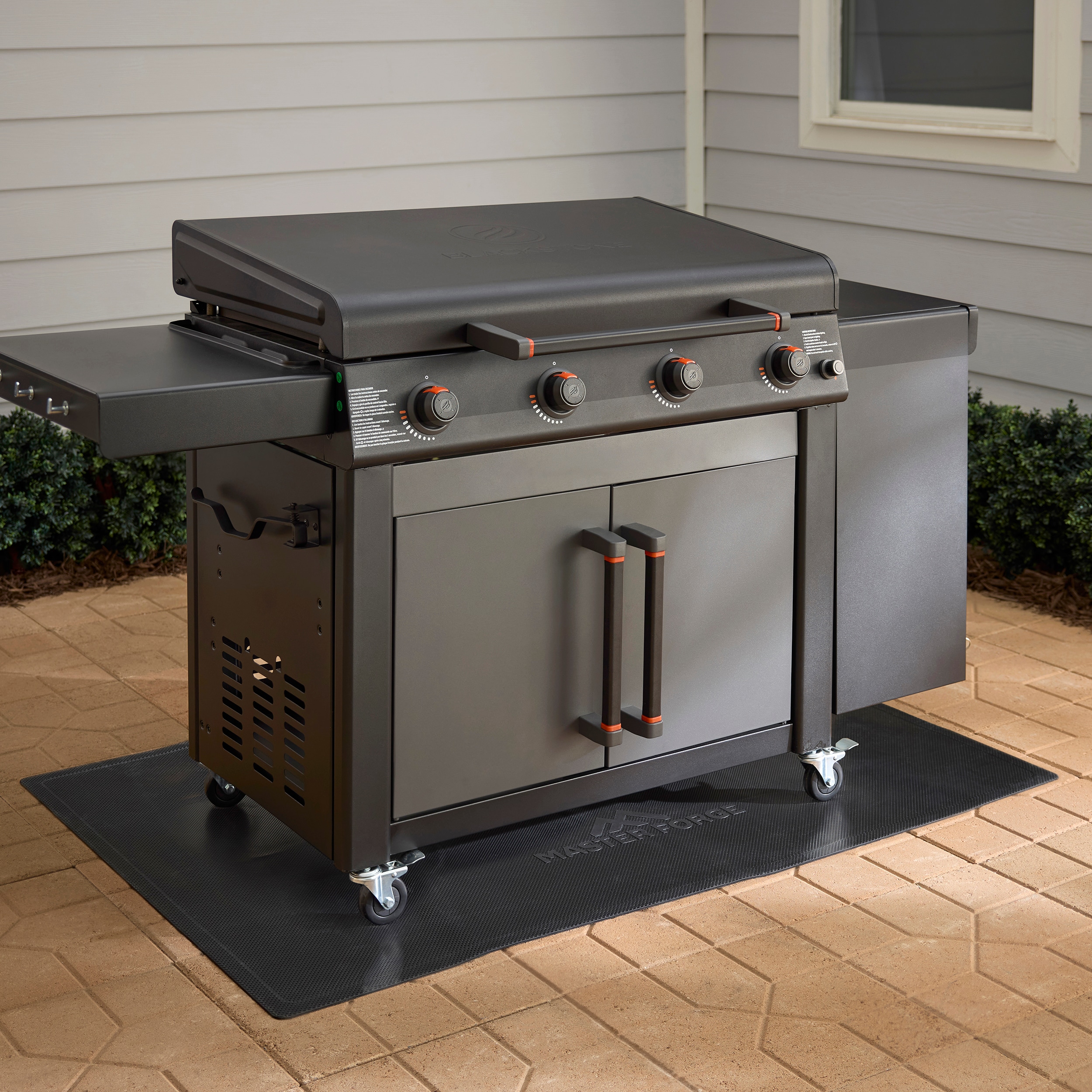 Master Forge Black Rubber Rectangular Grill Mat