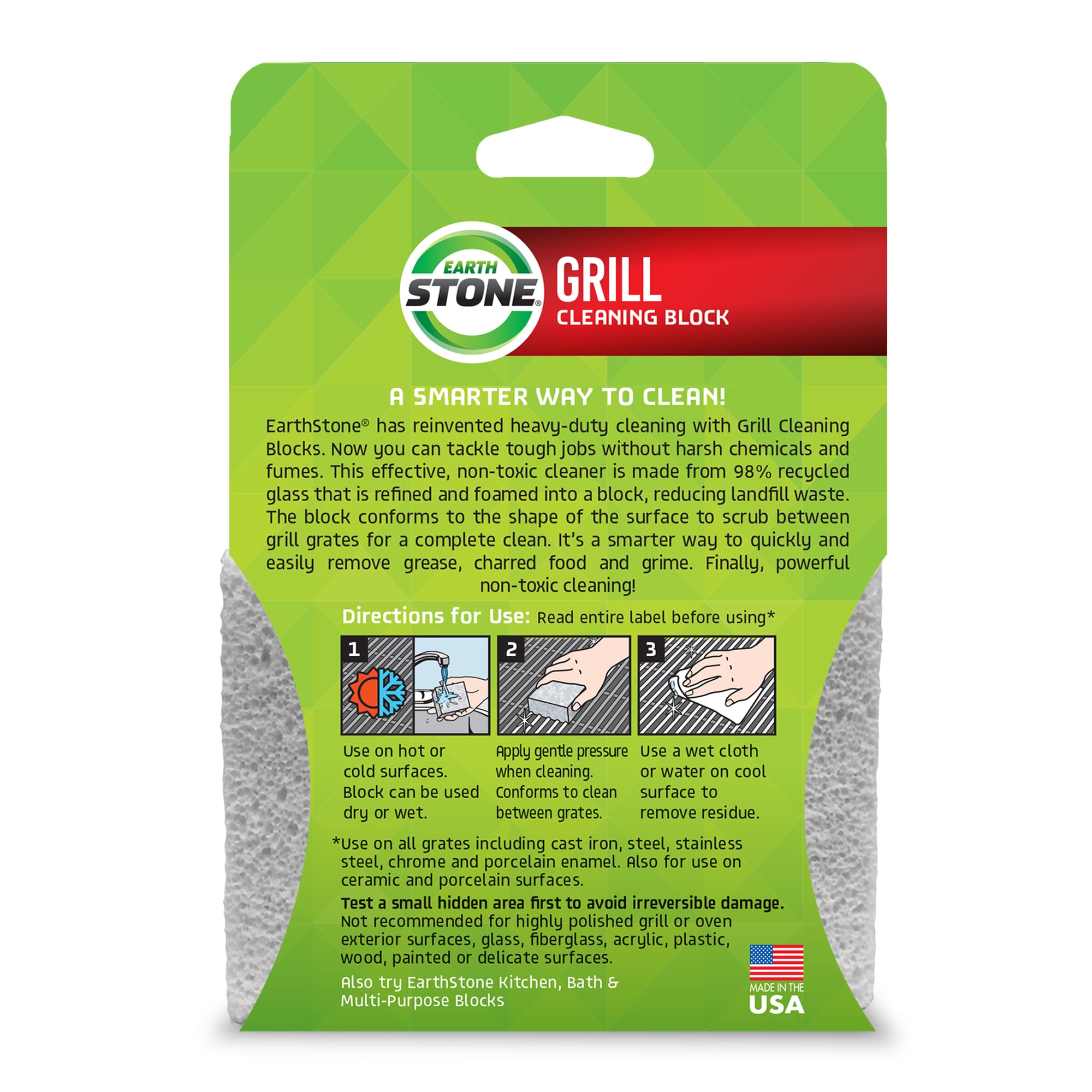 EarthStone Fiberglass Grill cleaning block with 5.88-in