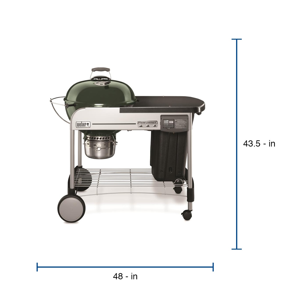 Weber Performer Deluxe 22-in W Green Kettle Charcoal Grill