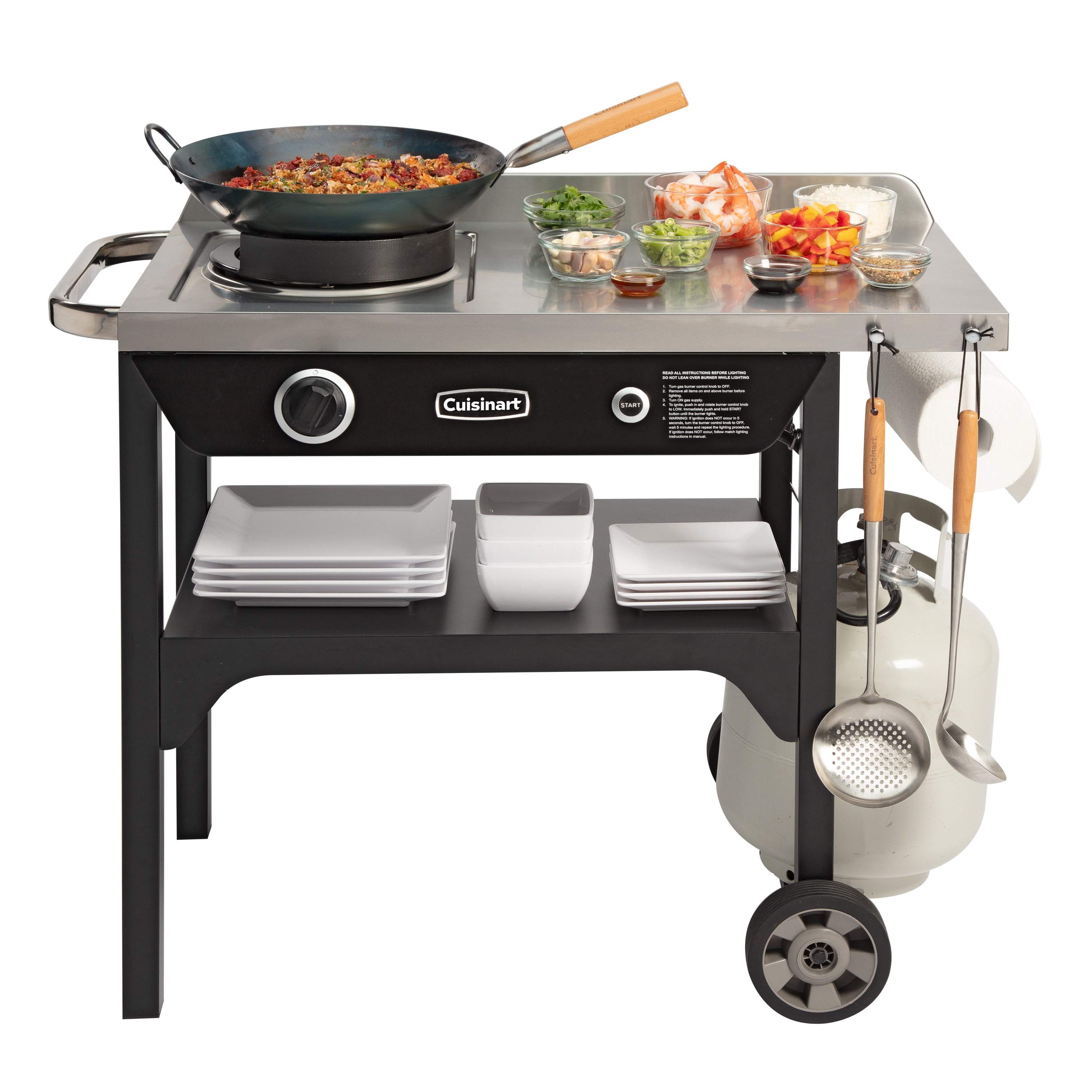 Cuisinart Outdoor Wok Station Stainless Steel / Black Liquid Propane Gas Grill