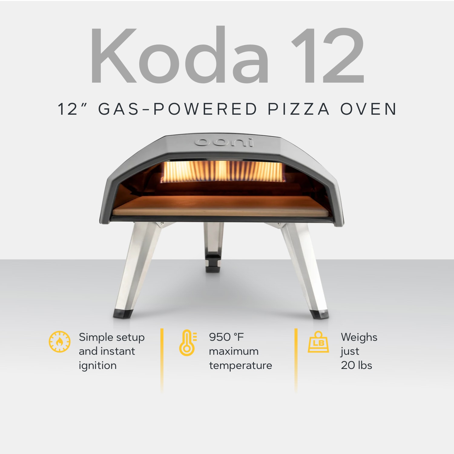 Ooni Koda 12 Essentials Bundle Liquid propane Outdoor Pizza Oven