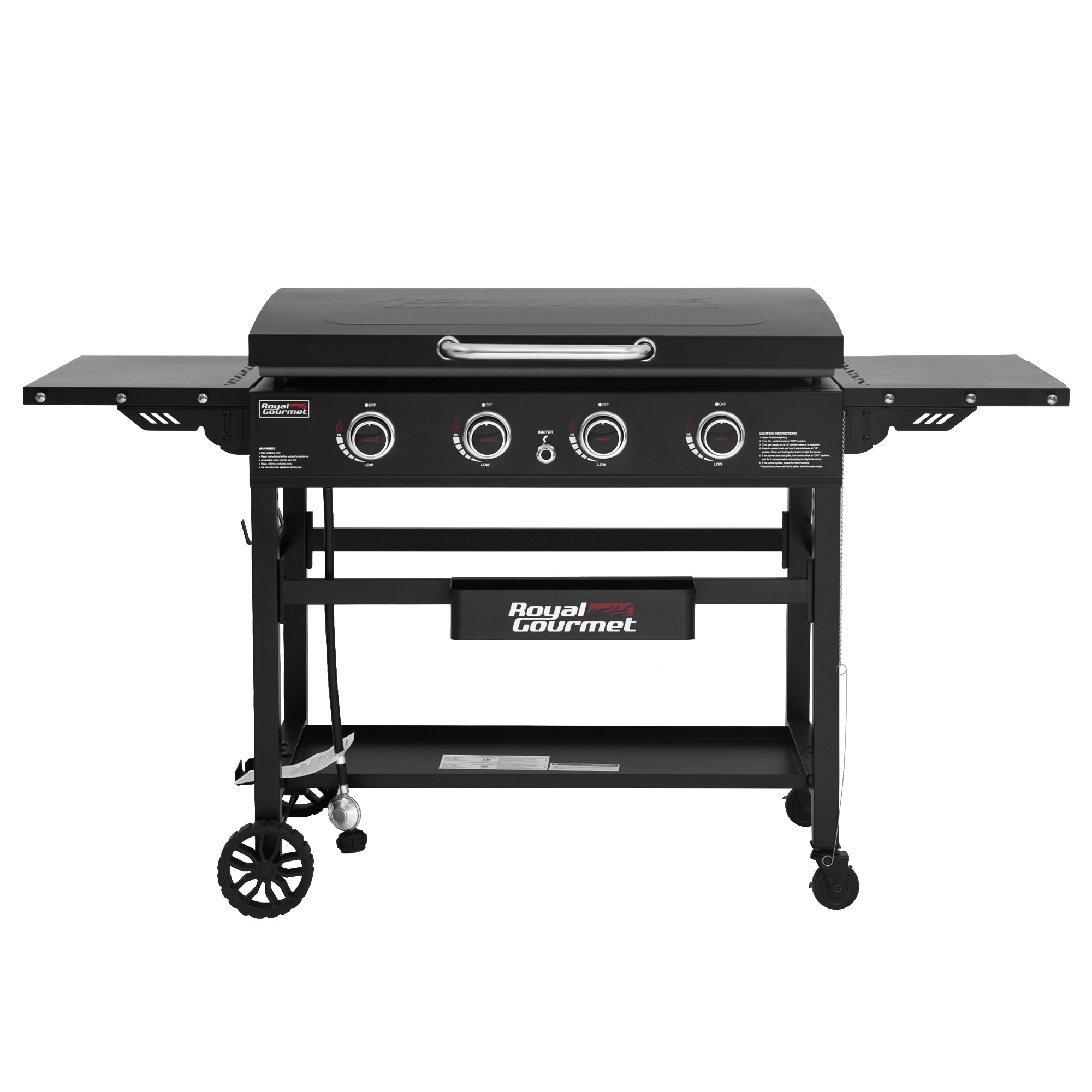 Royal Gourmet 35'' Griddle with Hood 4 -Burner Liquid propane Flat Top Grill