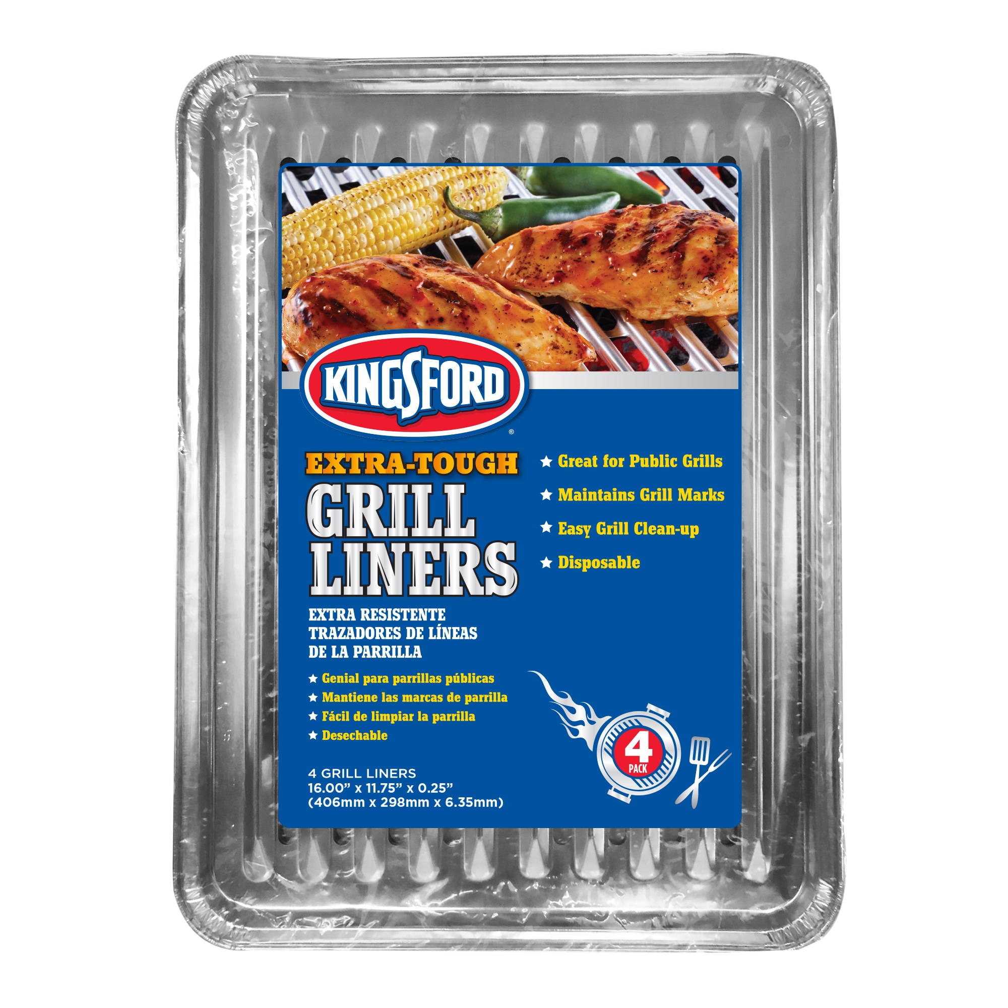 Kingsford 4 -Pack Aluminum Non-Stick Grate liner