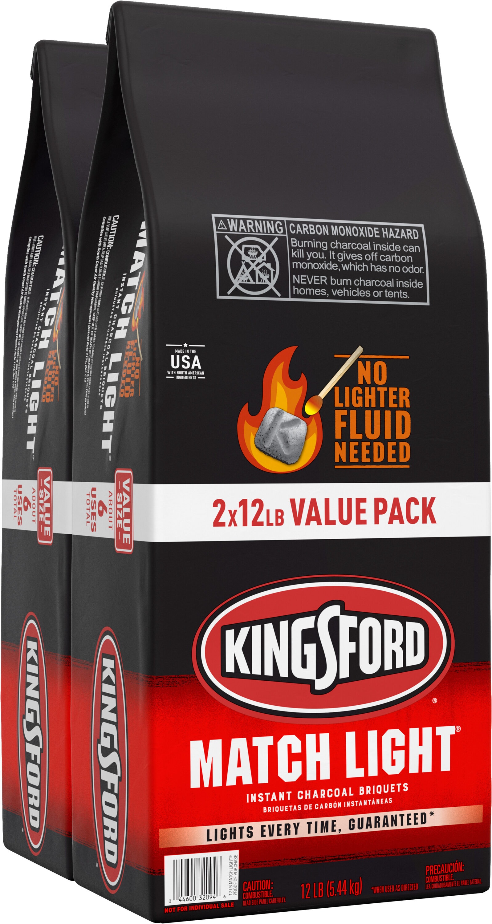 Kingsford Match Light 2 -Pack 12 Pound(s) Charcoal briquettes