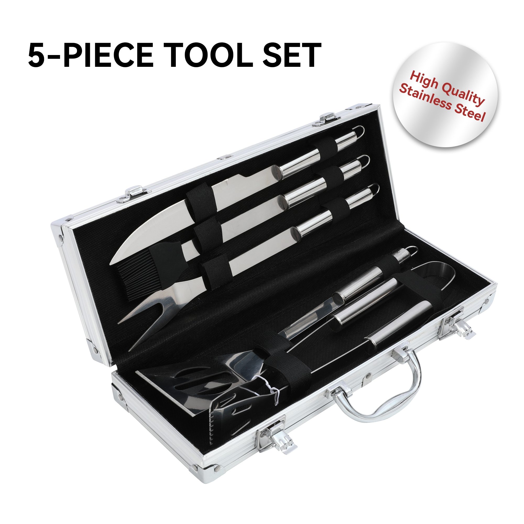 Royal Gourmet 5 Pieces Grilling Accessories 5 -Piece Stainless steel Tool set