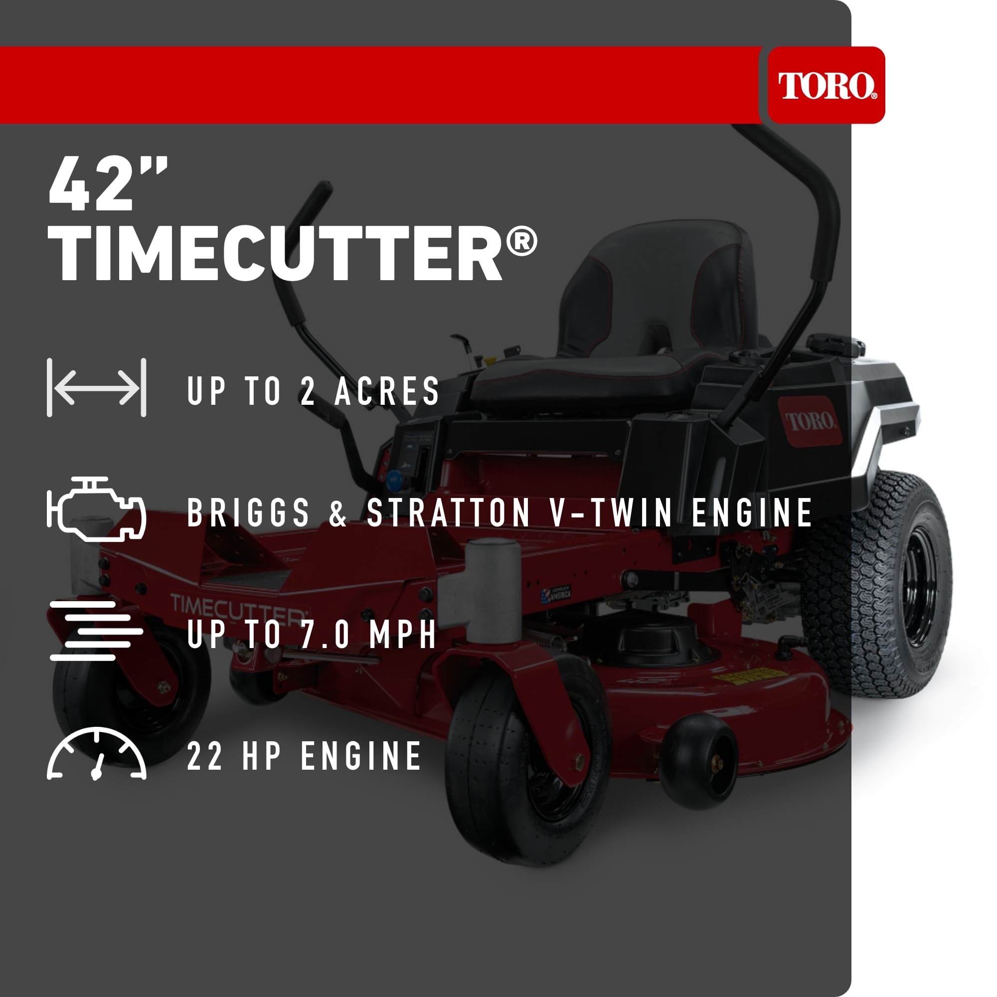 Toro TimeCutter 42-in 22 -HP V-twin Gas Zero-turn Riding Lawn Mower