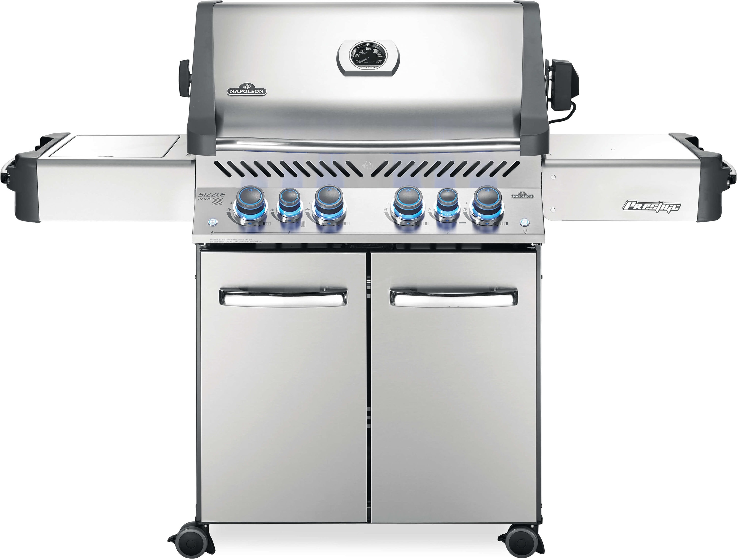 NAPOLEON Prestige 500 Stainless Steel 4 -Burner Infrared Liquid Propane Gas Grill 1 -Side Burner