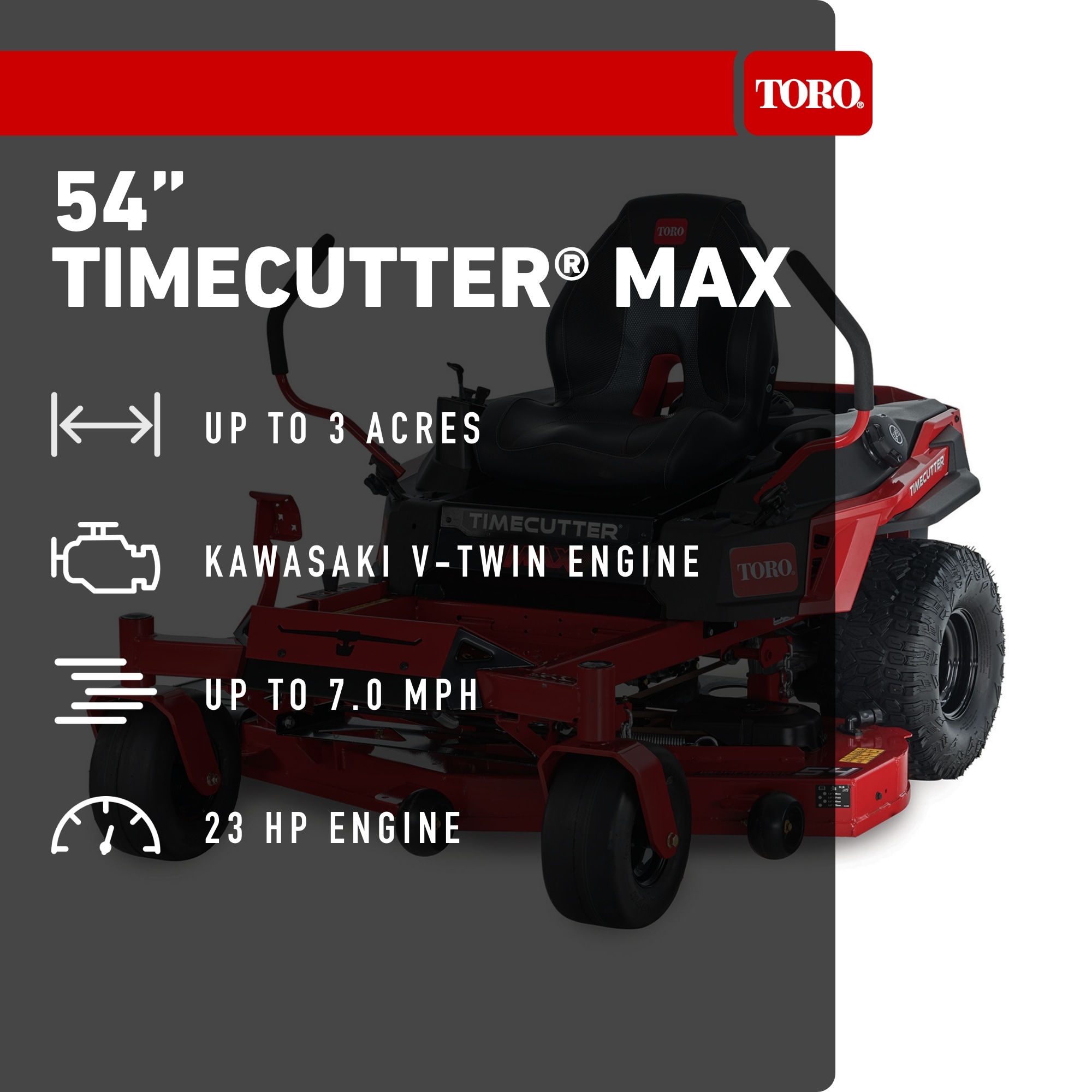Toro TimeCutter MAX 54-in 23 -HP V-twin Gas Zero-turn Riding Lawn Mower