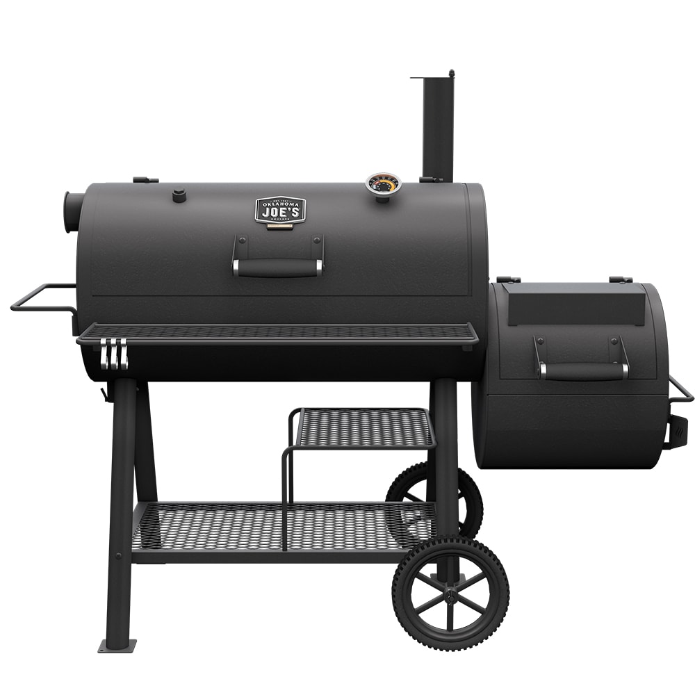 Oklahoma Joe's Highland Reverse Flow Offset 1197-Sq. in Black Horizontal Charcoal Smoker