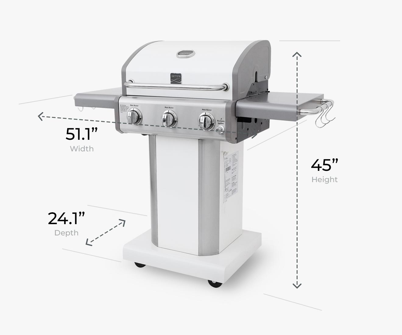 Kenmore Pearl 3 -Burner Liquid Propane Gas Grill