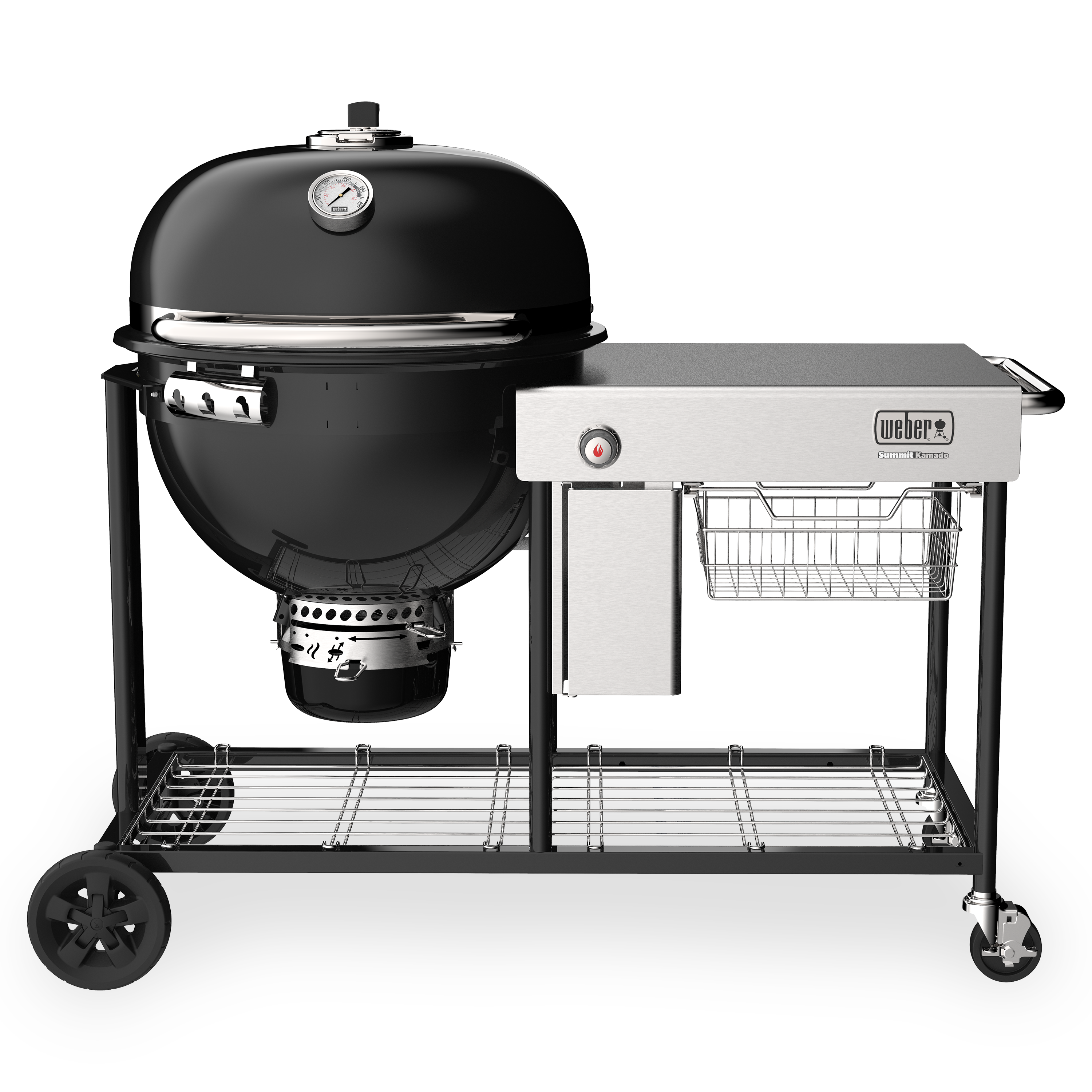 Weber Kamado S6 24-in W Black Kettle Charcoal Grill