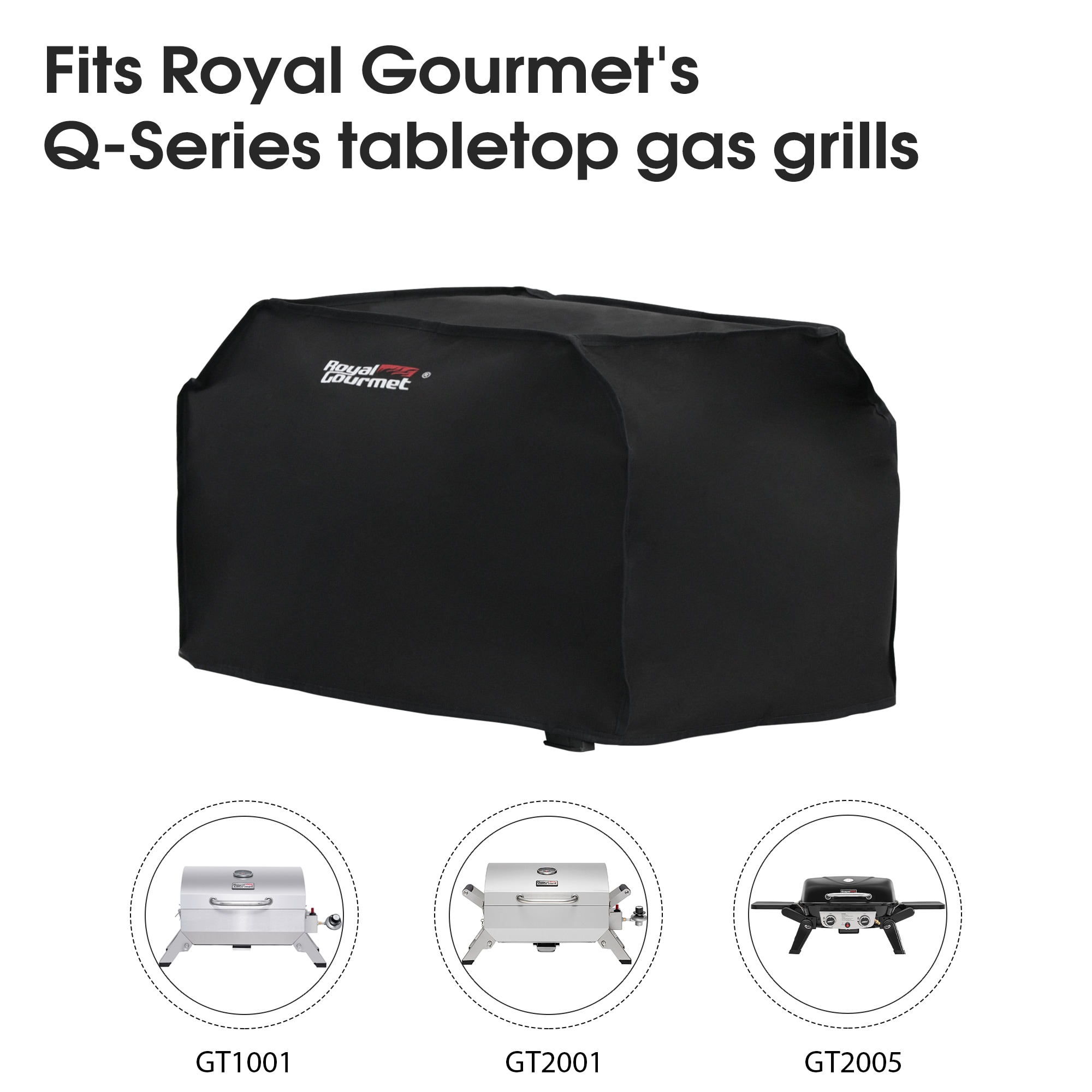 Royal Gourmet 24-Inch Outdoor Tabletop Grill Cover 24.8-in W x 14.17-in H Black Fits most Cover
