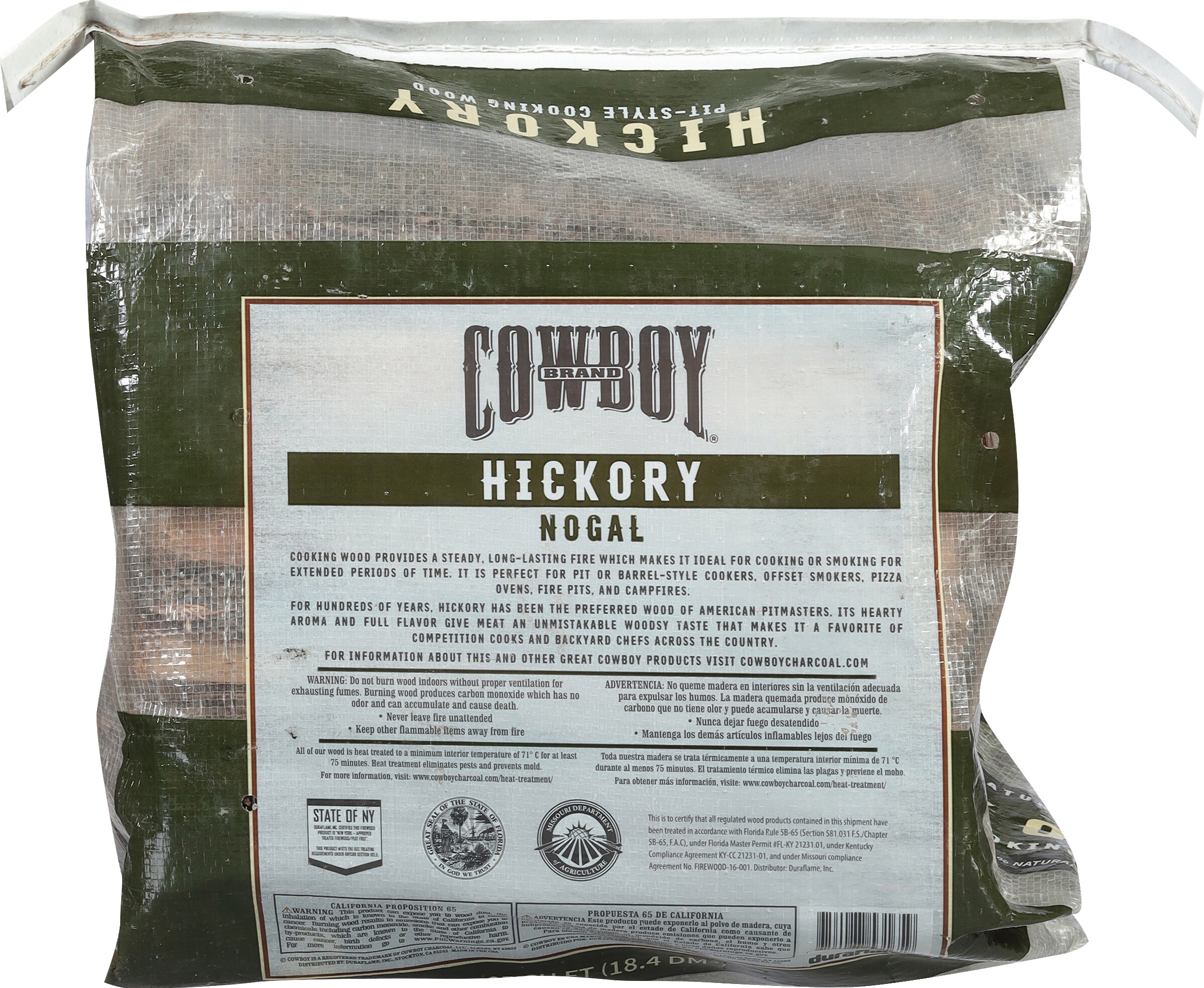 Cowboy Charcoal Hickory 0.65 Cubic feet Wood mini logs