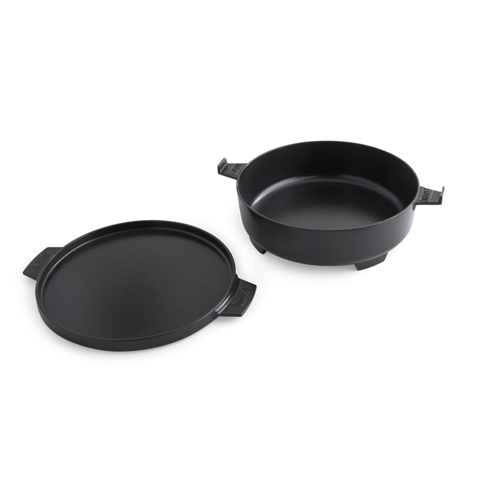 Weber Porcelain-Enameled Cast-Iron Grill pan set