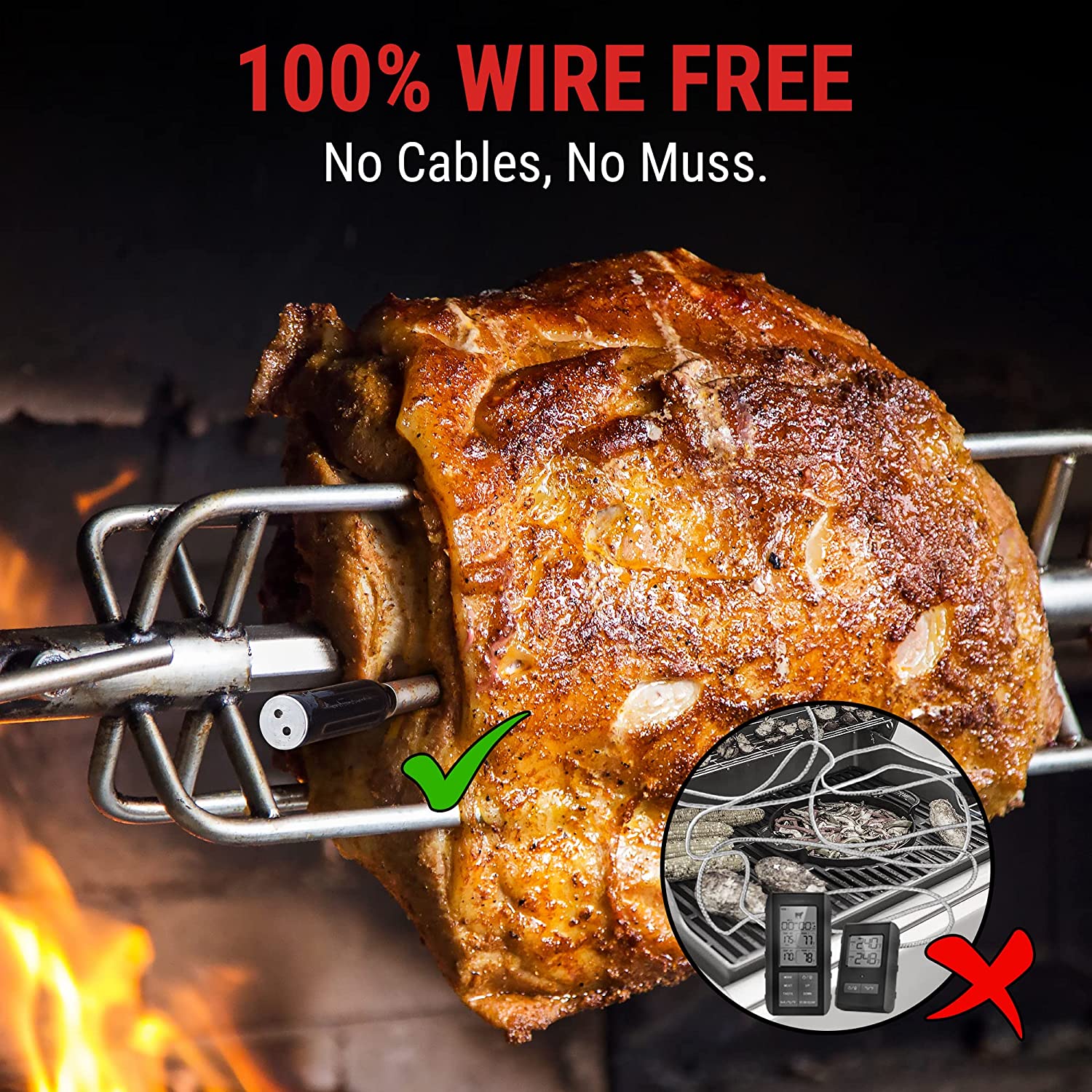 ThermoPro Tempspike Digital Leave-in Bluetooth Compatibility Meat Thermometer