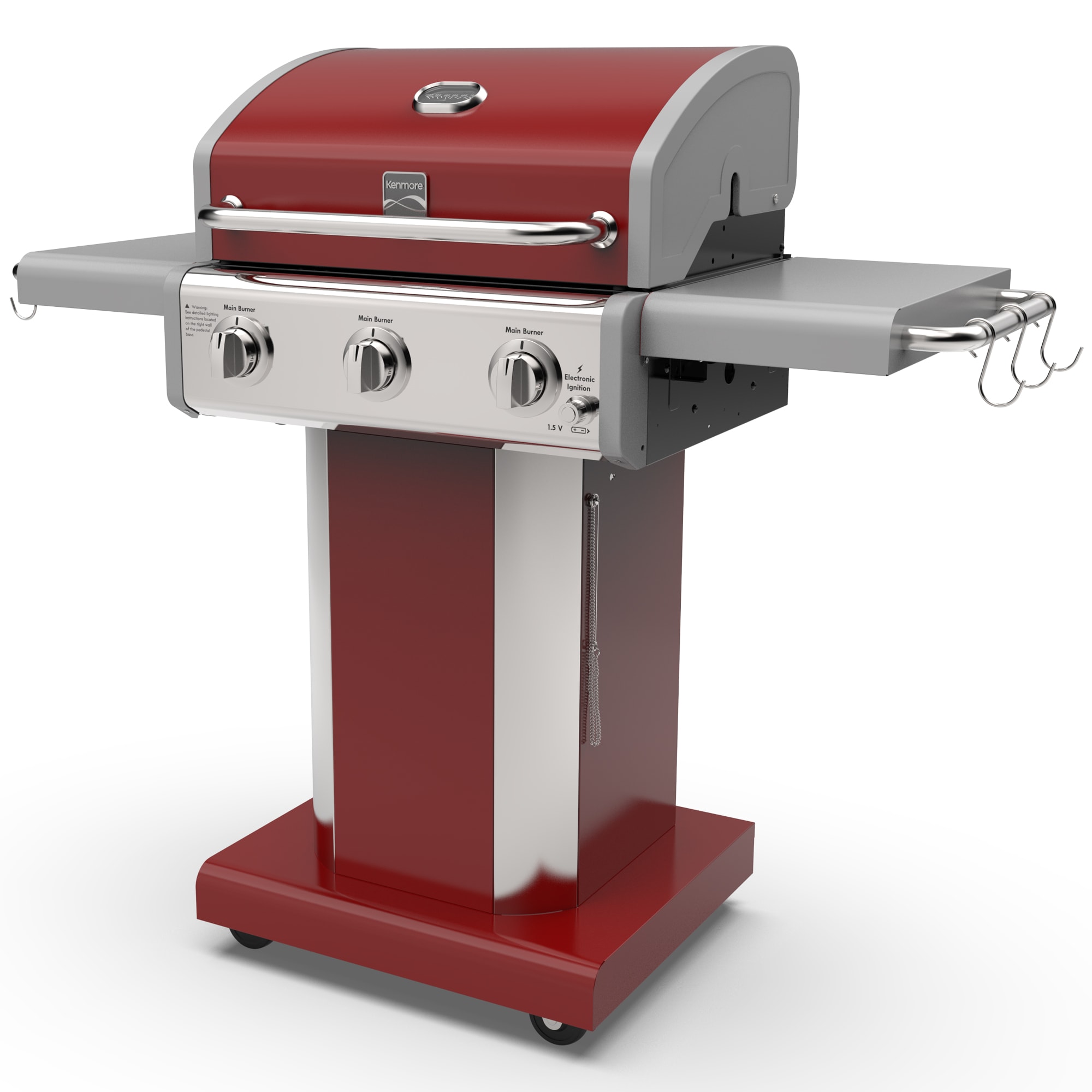 Kenmore Red 3 -Burner Liquid Propane Gas Grill