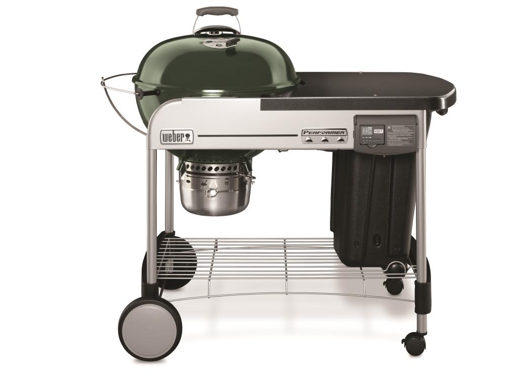 Weber Performer Deluxe 22-in W Green Kettle Charcoal Grill