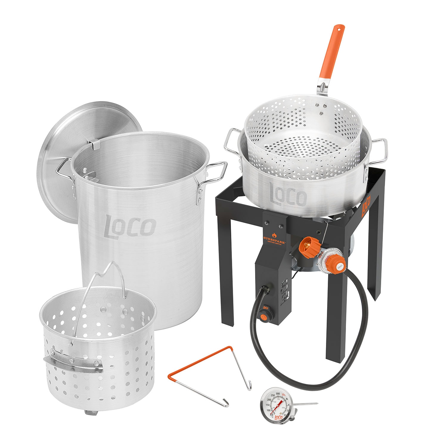 LoCo COOKERS 144-Sq. in Stainless and Black Portable Liquid propane Grill