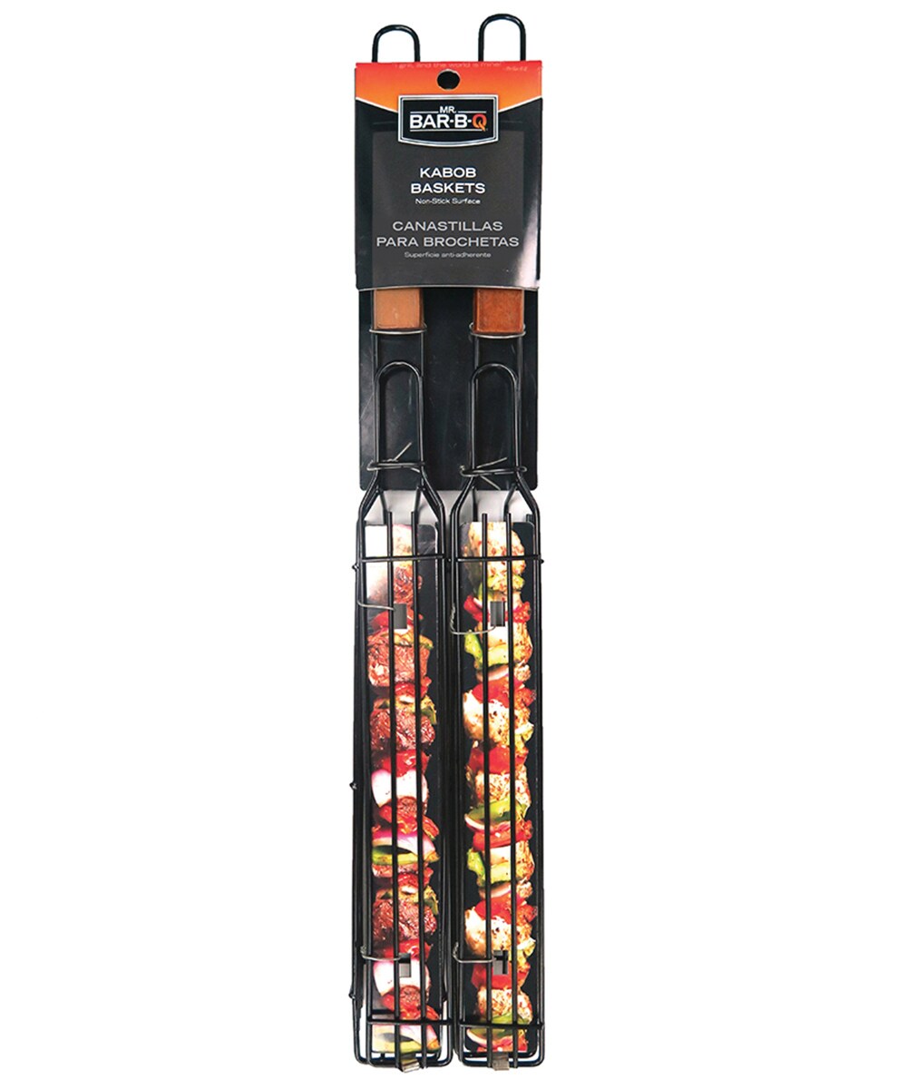 Mr. Bar-B-Q 2 -Pack Steel Non-Stick Kebab holder