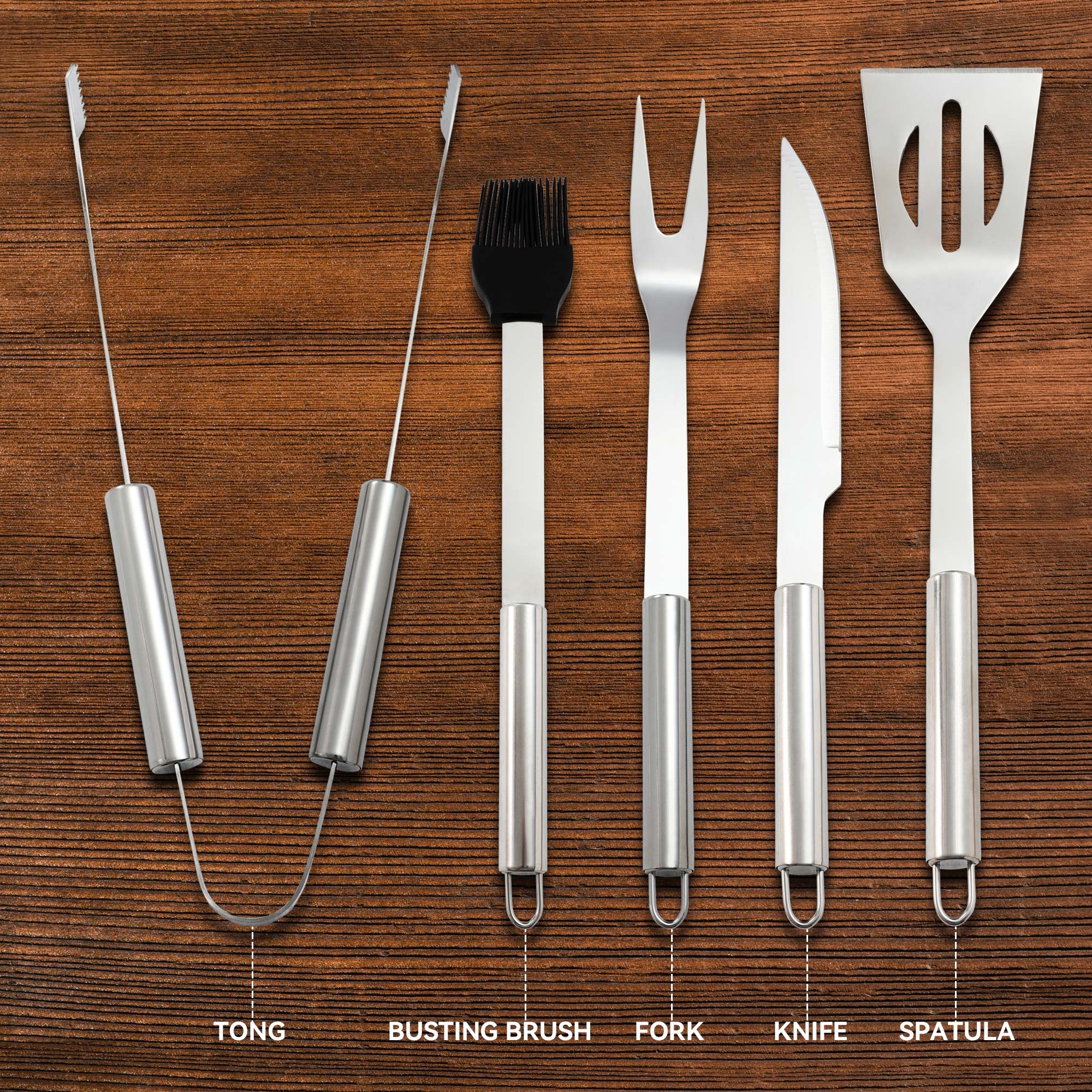 Royal Gourmet 5 Pieces Grilling Accessories 5 -Piece Stainless steel Tool set