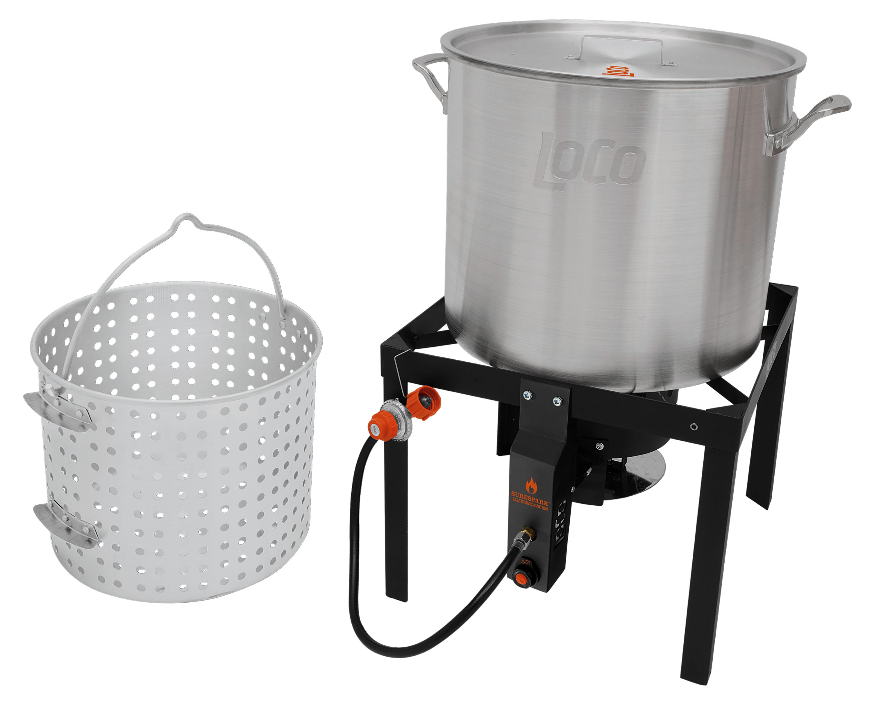 LoCo COOKERS Loco 80Qt kit 1 -Burner Propane 20-lb. tank Electronic Stainless steel Jet cooker