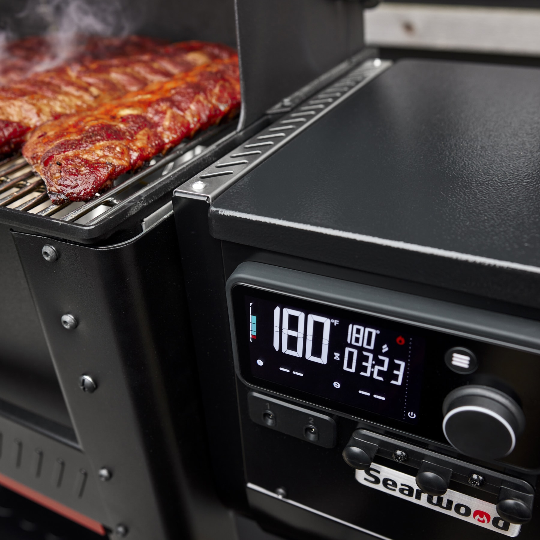 Weber Searwood XL 600 972-Sq. in Black Pellet Grill with Smart Compatibility