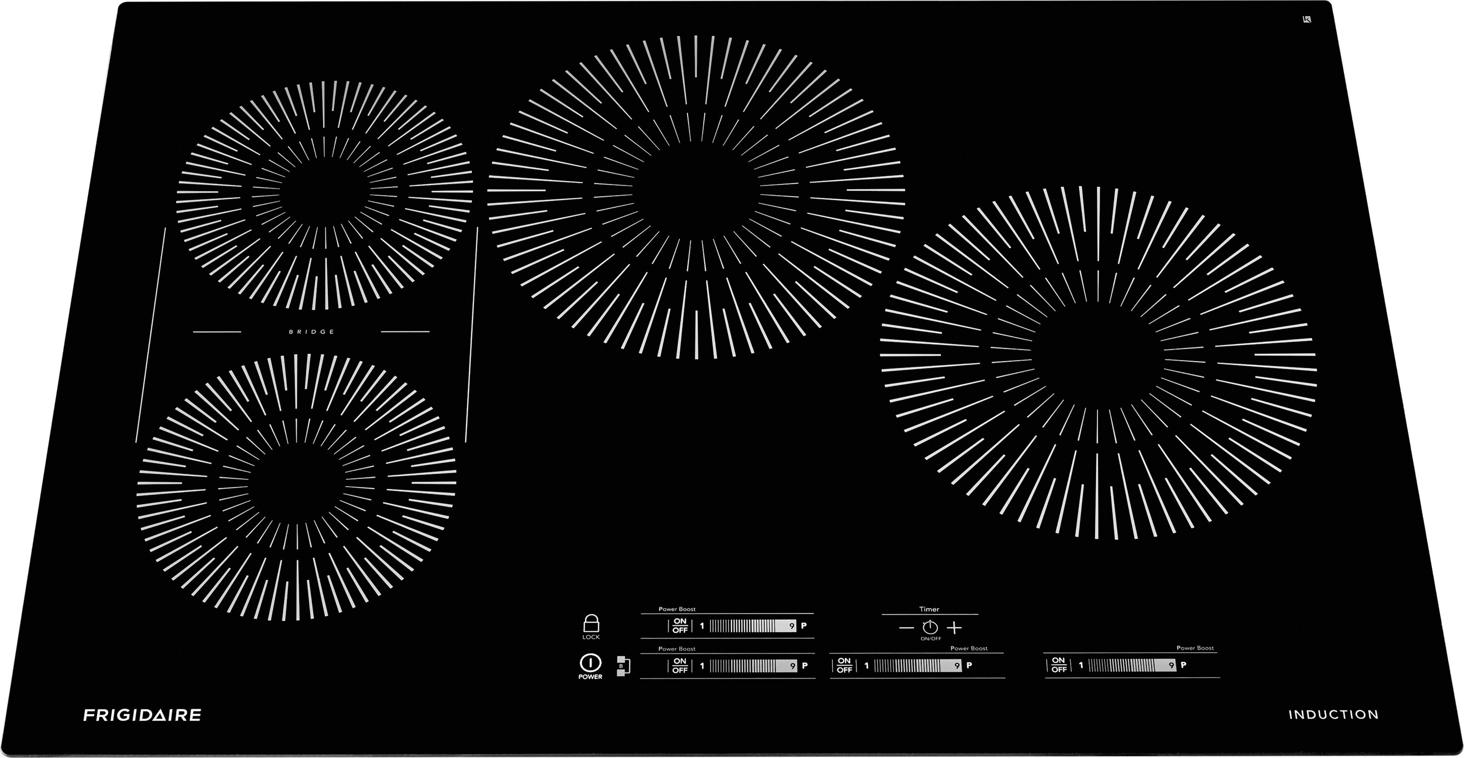 Frigidaire 30-in 4 burners Black Induction Cooktop with Bridge Element