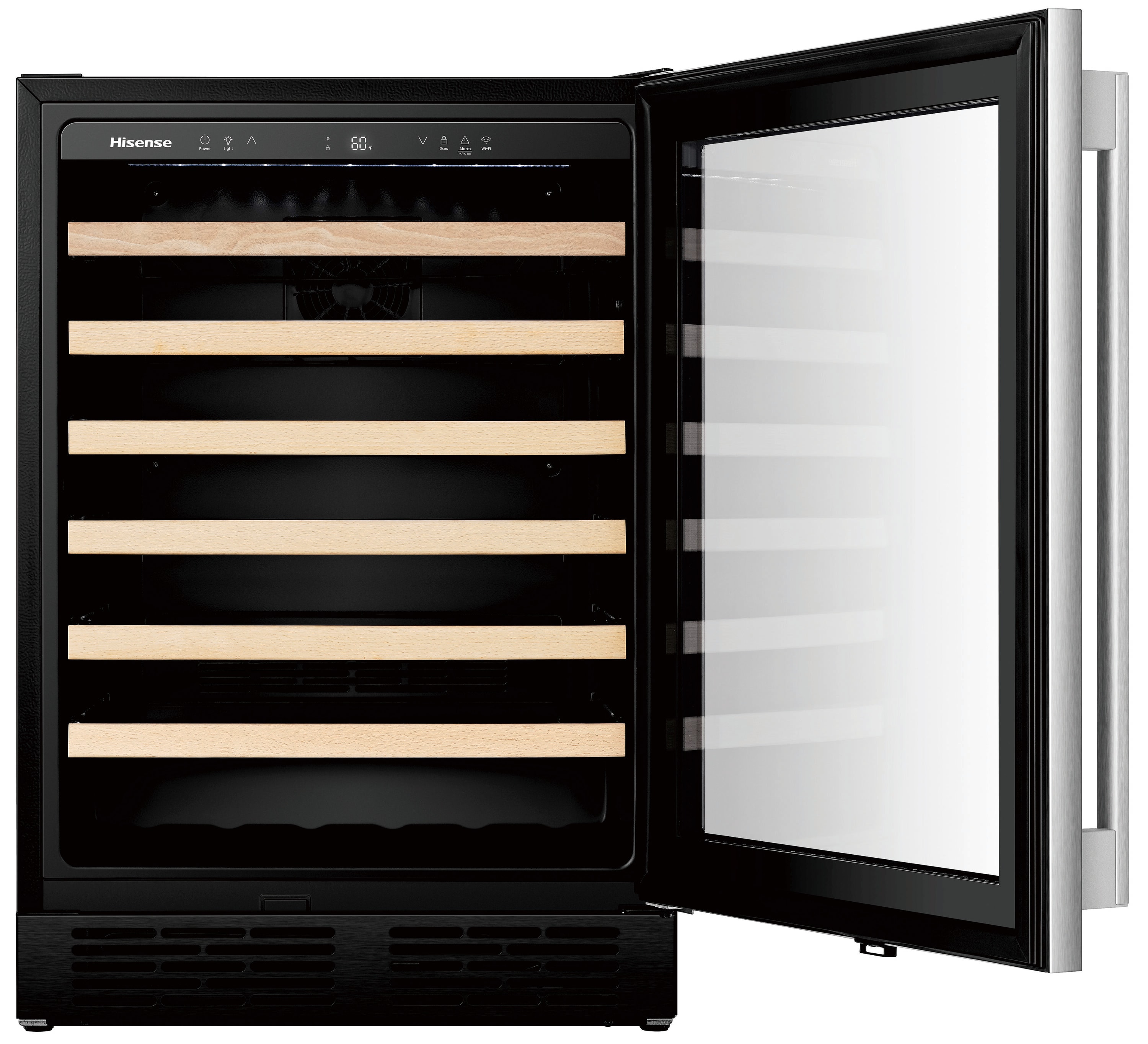 Hisense 23.4-in W 54 -Bottles Stainless steel Built-in/Freestanding Indoor Wine Cooler