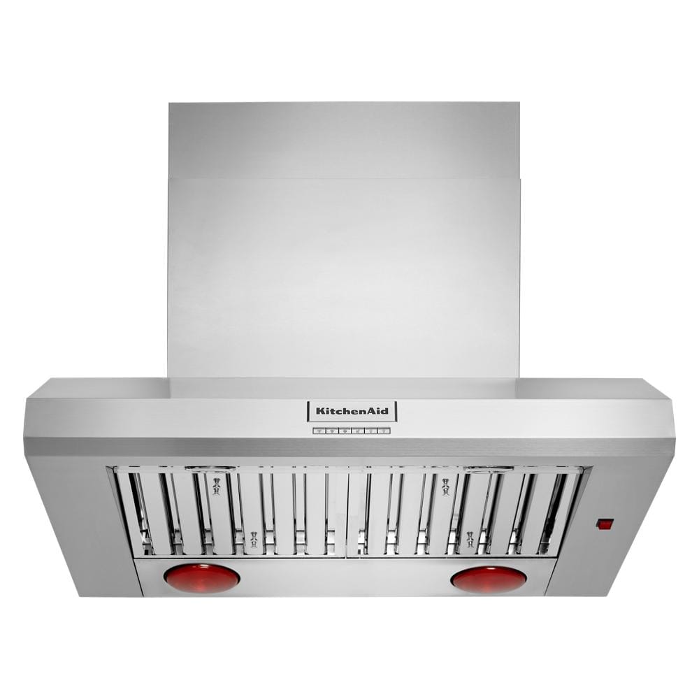 KitchenAid 36 in 585 or 1170 CFM Motor Class Commercial Style Wall Mount Canopy Range Hood