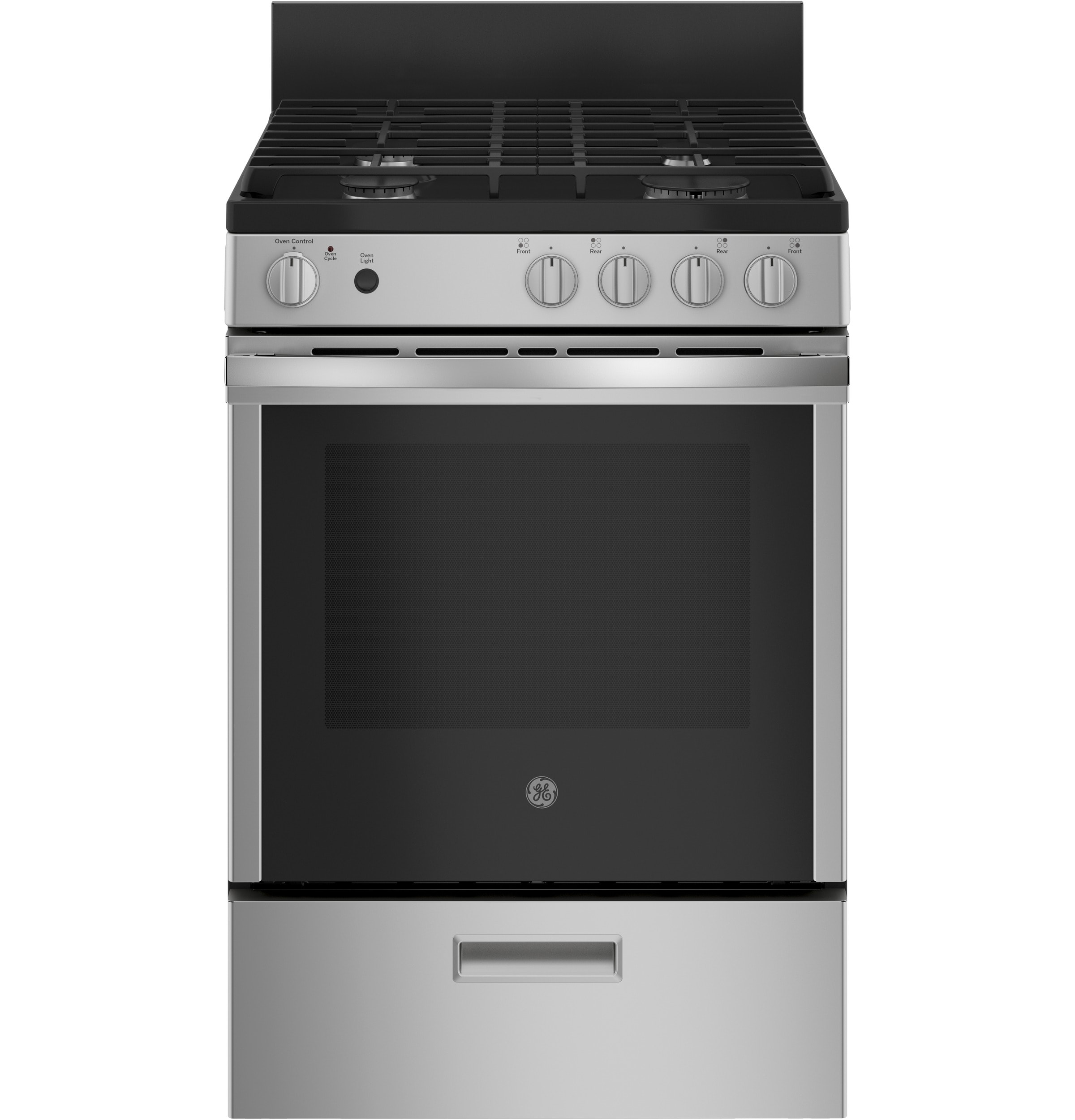 GE 24-in 4 burners 2.9-cu ft Freestanding Natural Gas Range ( Stainless Steel )