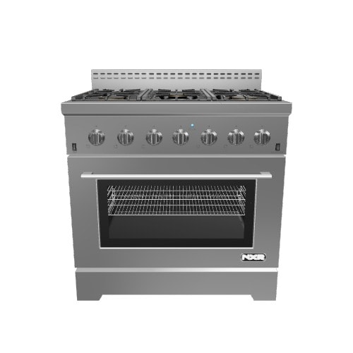 NXR LS 36-in Standard 6 burners Convection Oven Freestanding Dual Fuel Range ( Stainless steel )