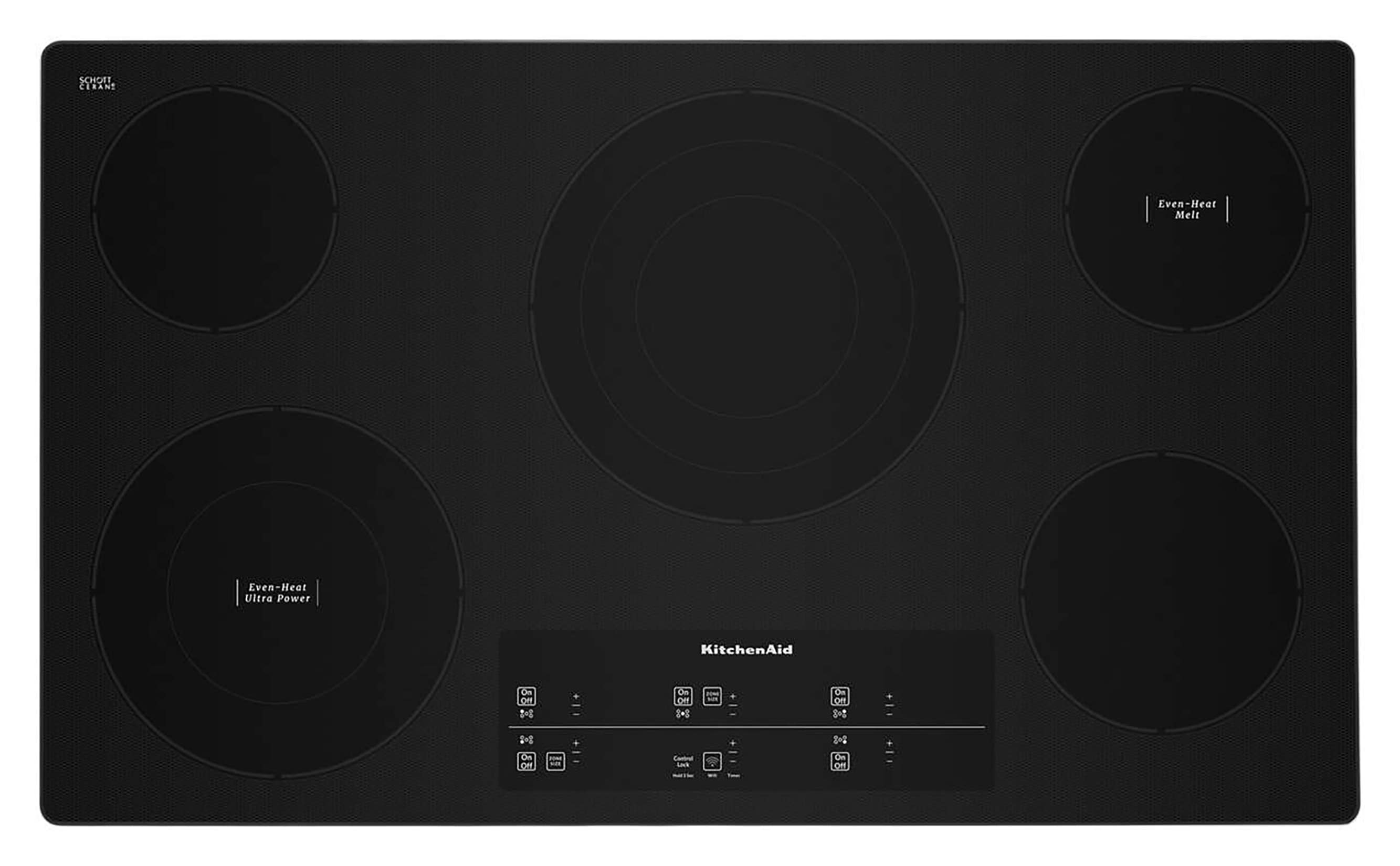 KitchenAid 36-in 5 burners Smooth Surface (Radiant) Stainless steel Electric Cooktop